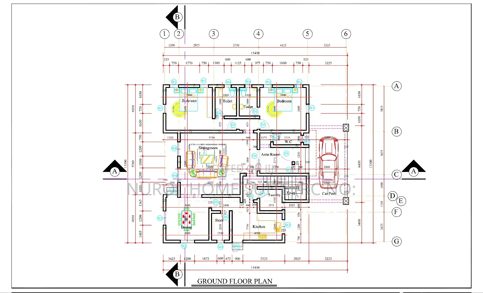 Detailed Architectural Construction Working Drawing