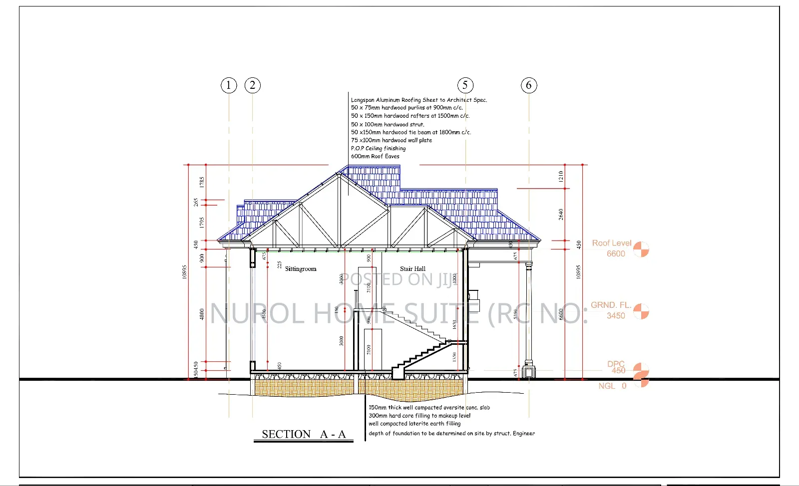 Detailed Architectural Construction Working Drawing