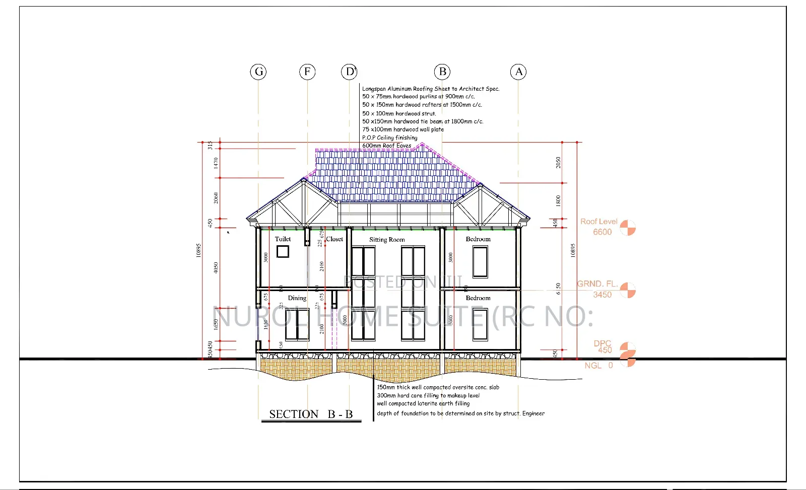 Detailed Architectural Construction Working Drawing
