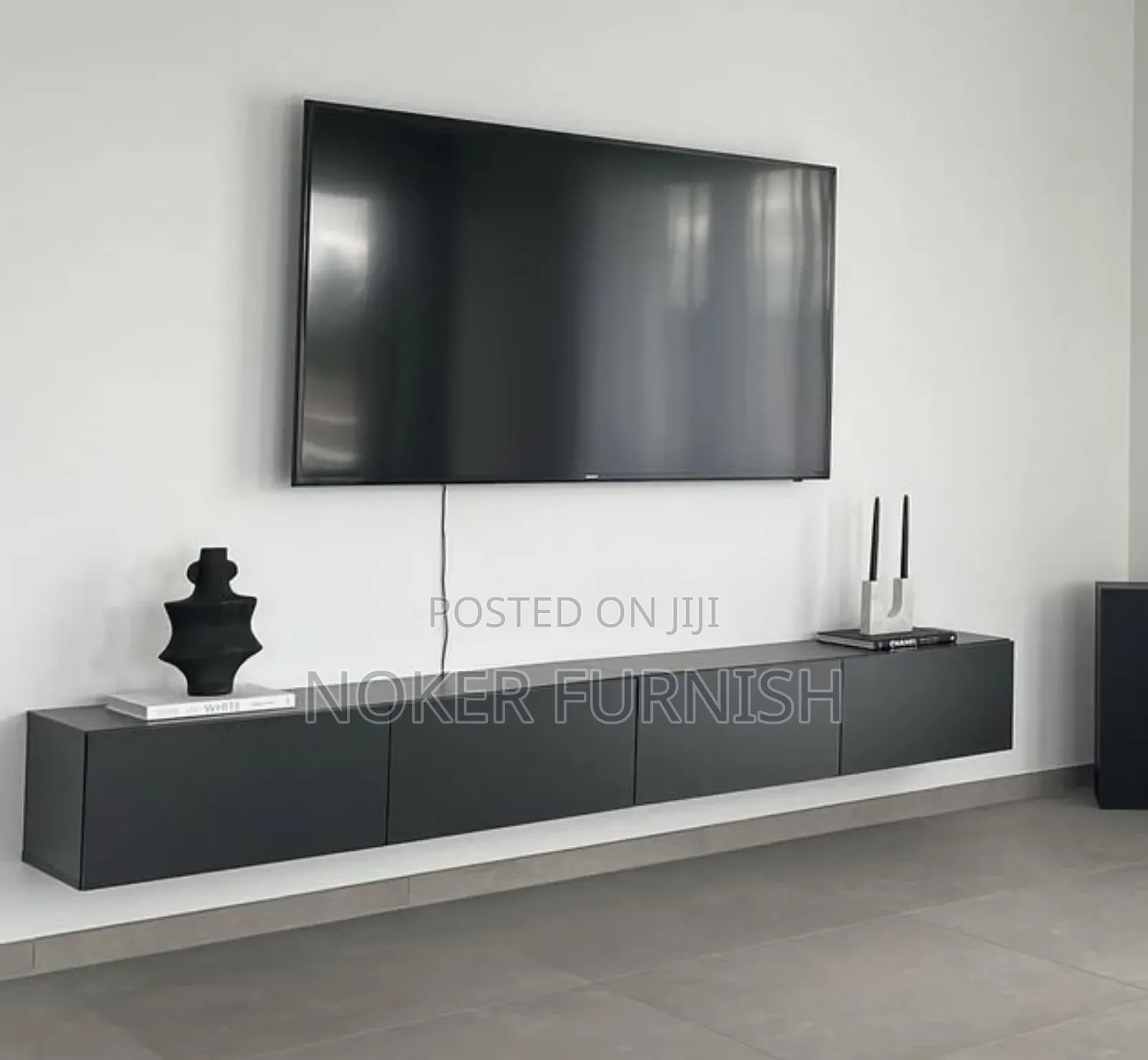 Black Floating Shelves TV Console
