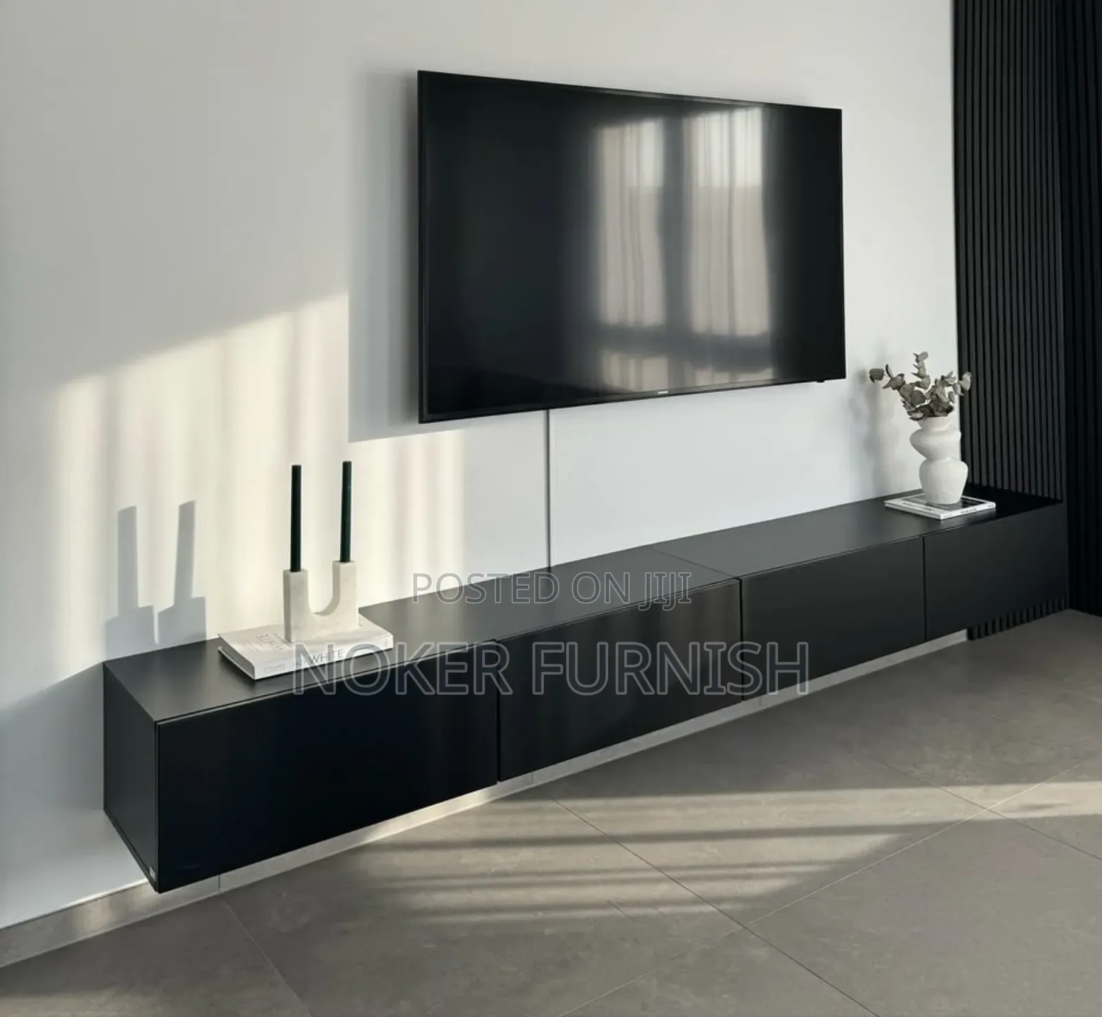 Black Floating Shelves TV Console