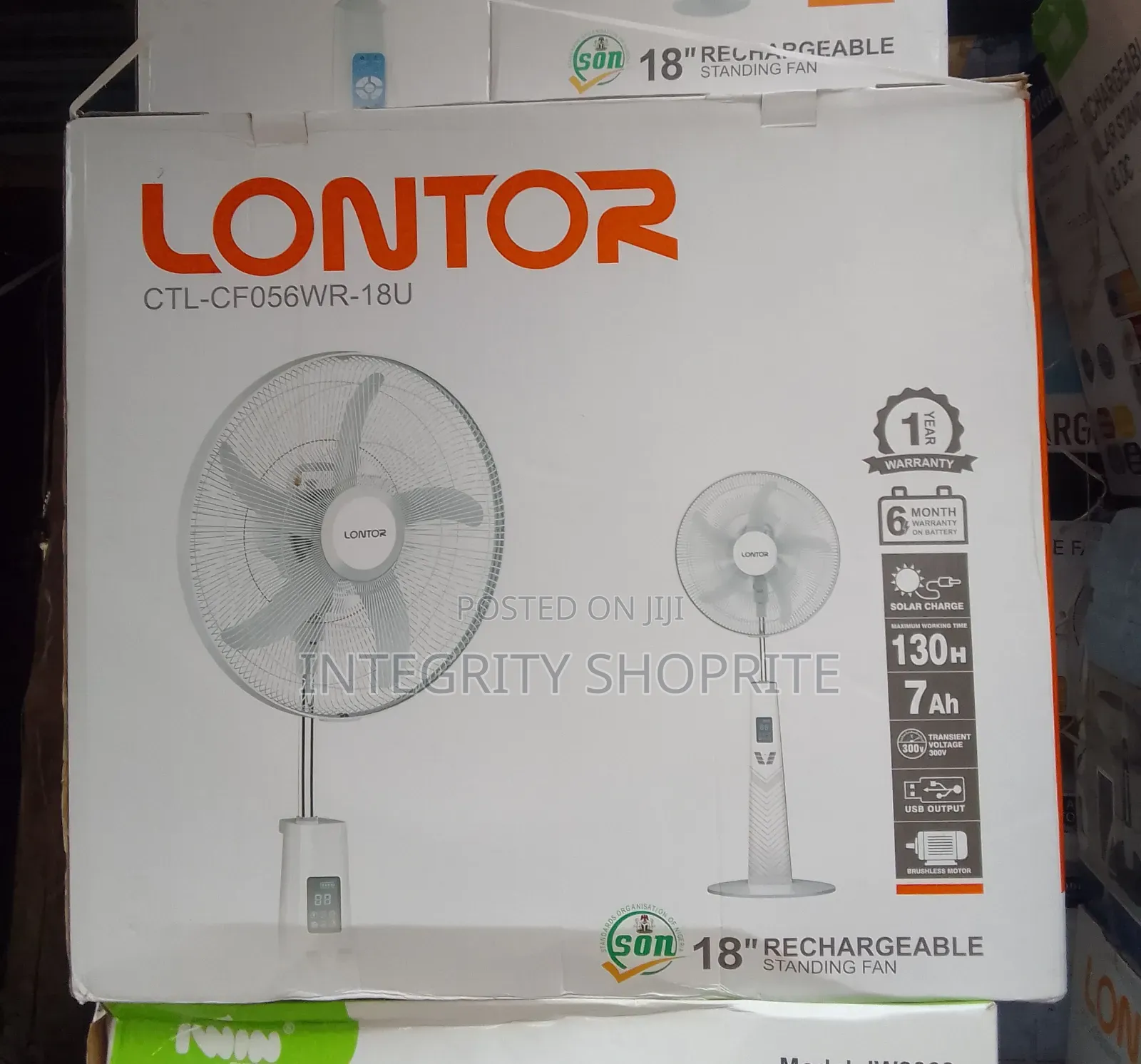 Lontor 18inches Standing Fan Rechargeable CTL-Cf056wr-18u