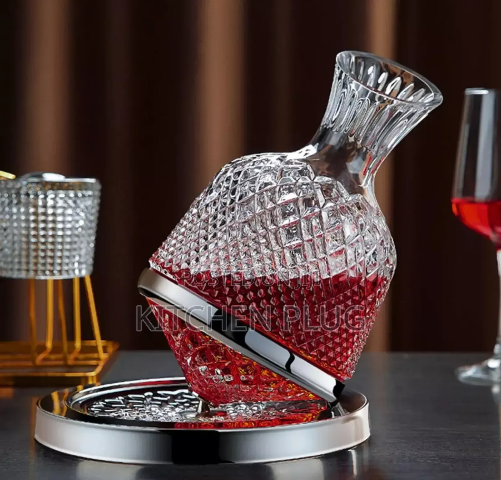 Crystal Wine Decanter 360 Spinning Rotatation 1.5ltr