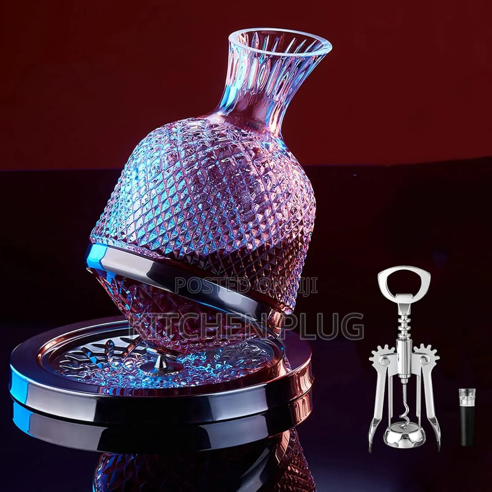 Crystal Wine Decanter 360 Spinning Rotatation 1.5ltr