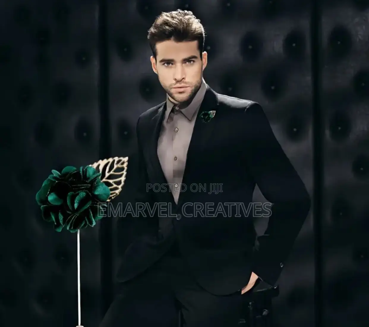Elegant Alloy Flower Pins for Men's Suits: