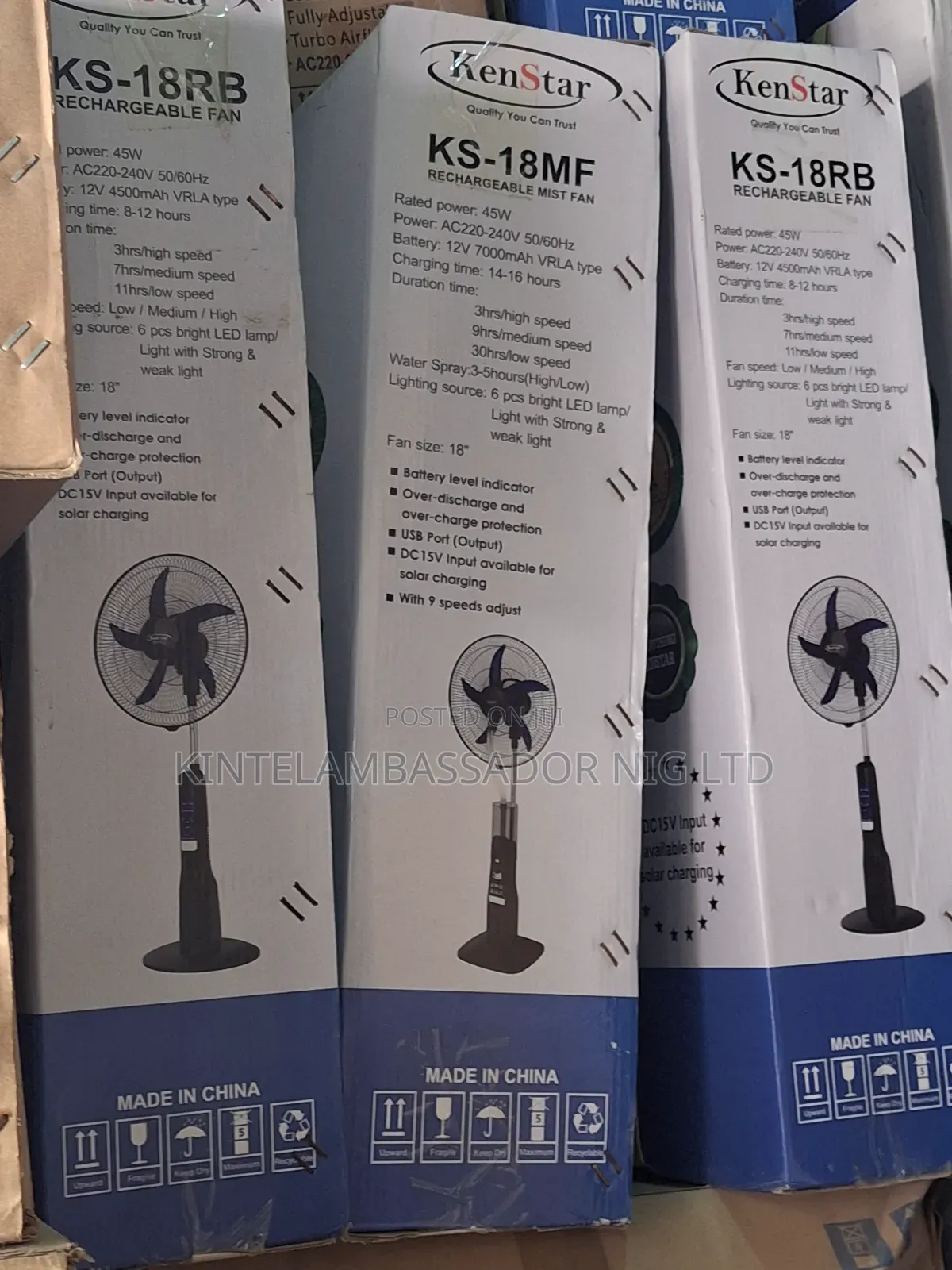 18"" Kenstar Rechargeable Midst Fan