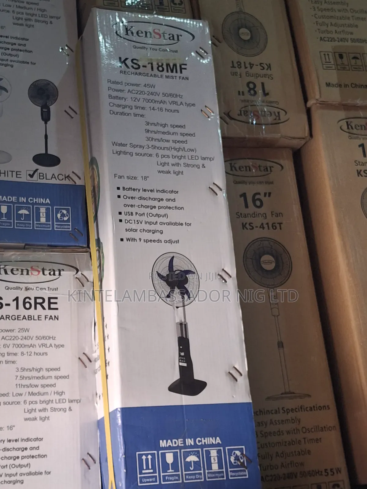 18"" Kenstar Rechargeable Midst Fan