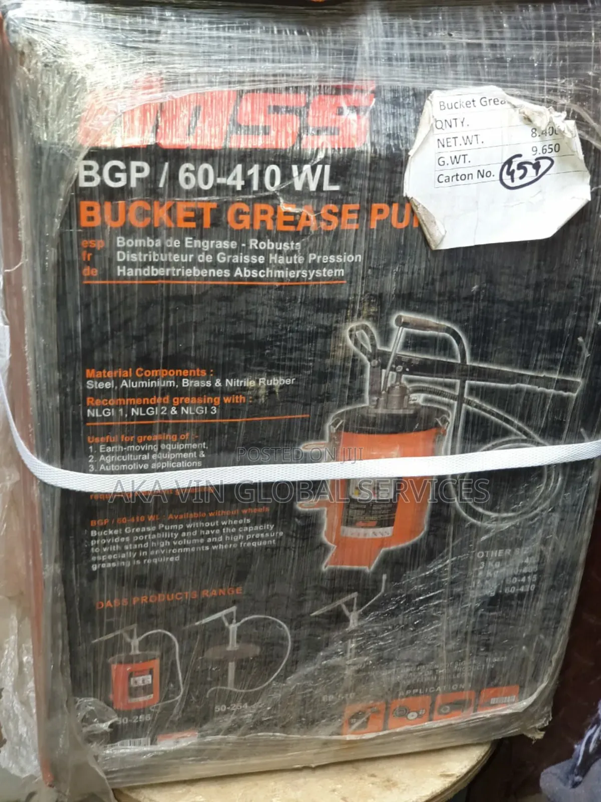 DASS Heavy Duty Bucket Grease Pump - 15 KG