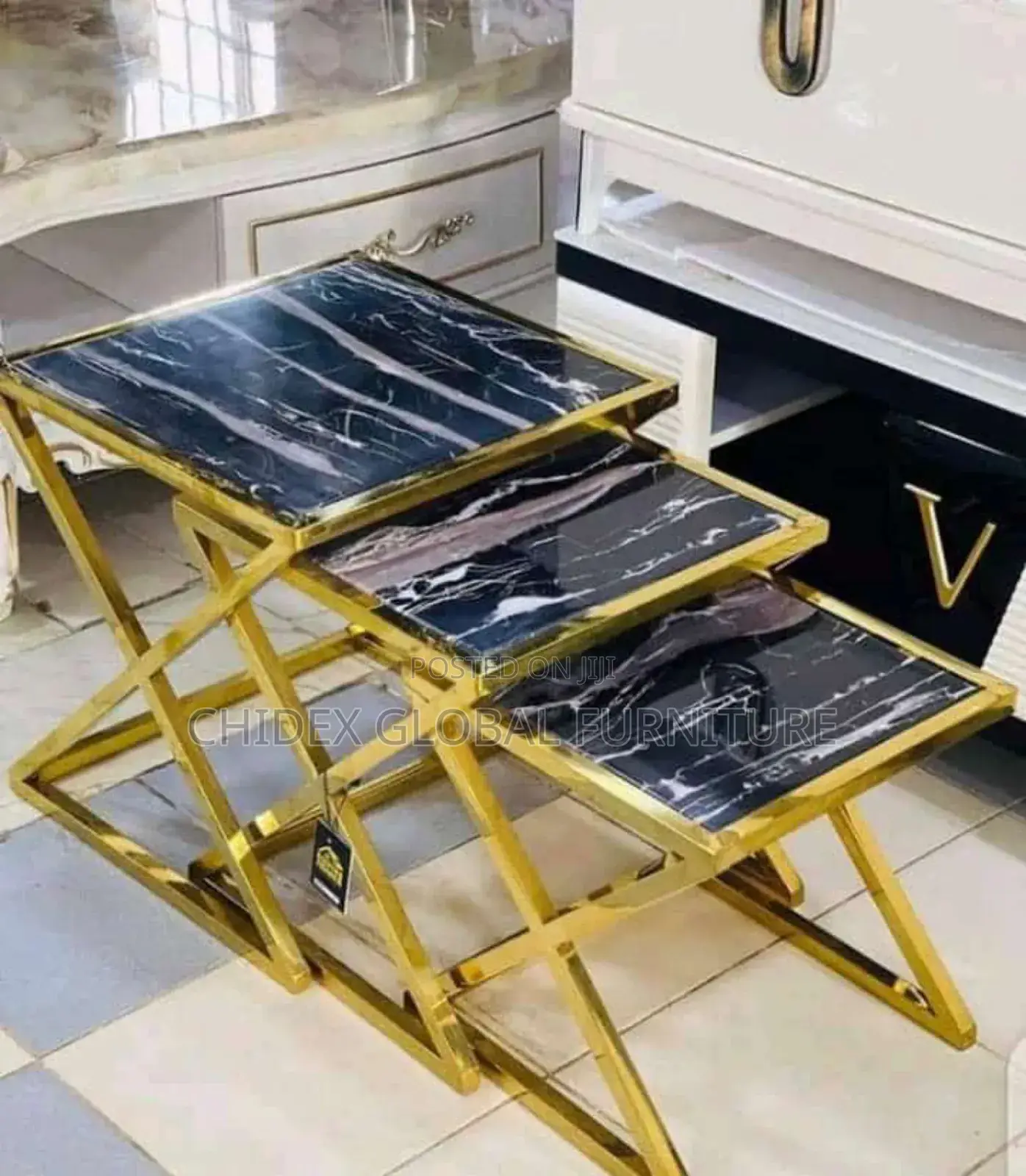 3 in 1 Marble Side Tables