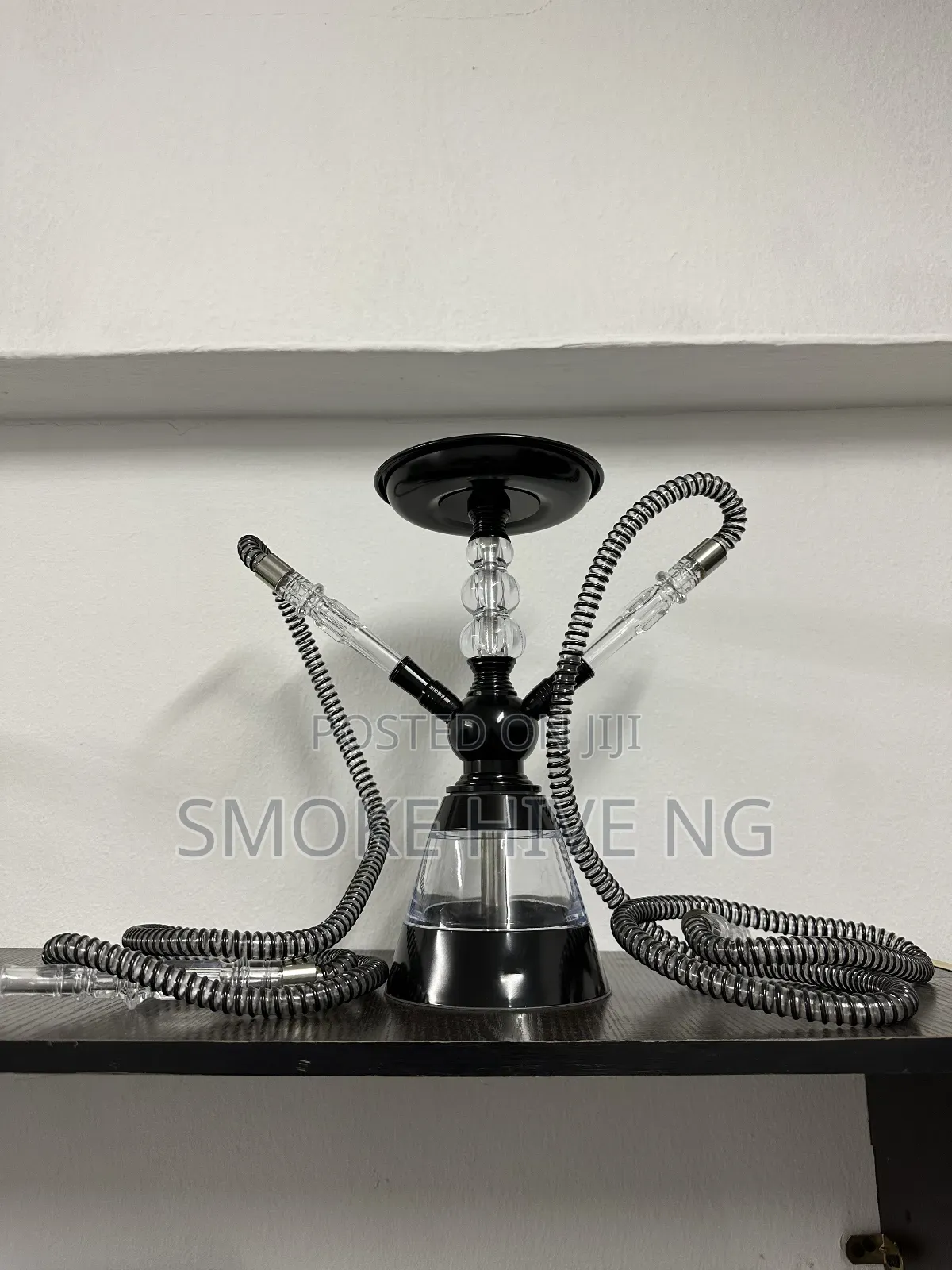 Black 2-hose Hookah Pot (Medium)