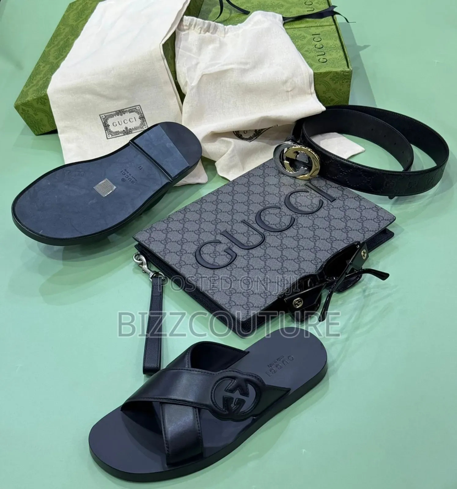 Original Gucci Leather Slippers Available in Store
