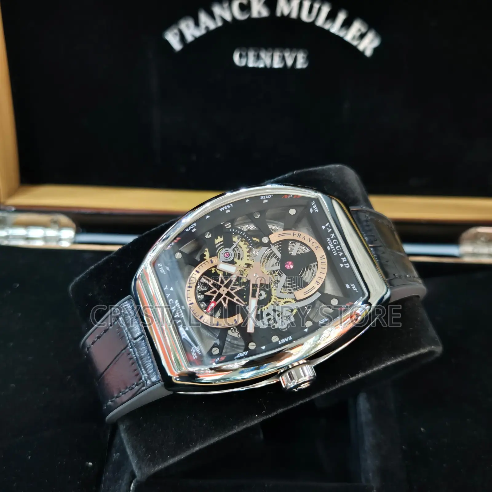 Franck Muller Quality Men Genuine Leather Wristwatch
