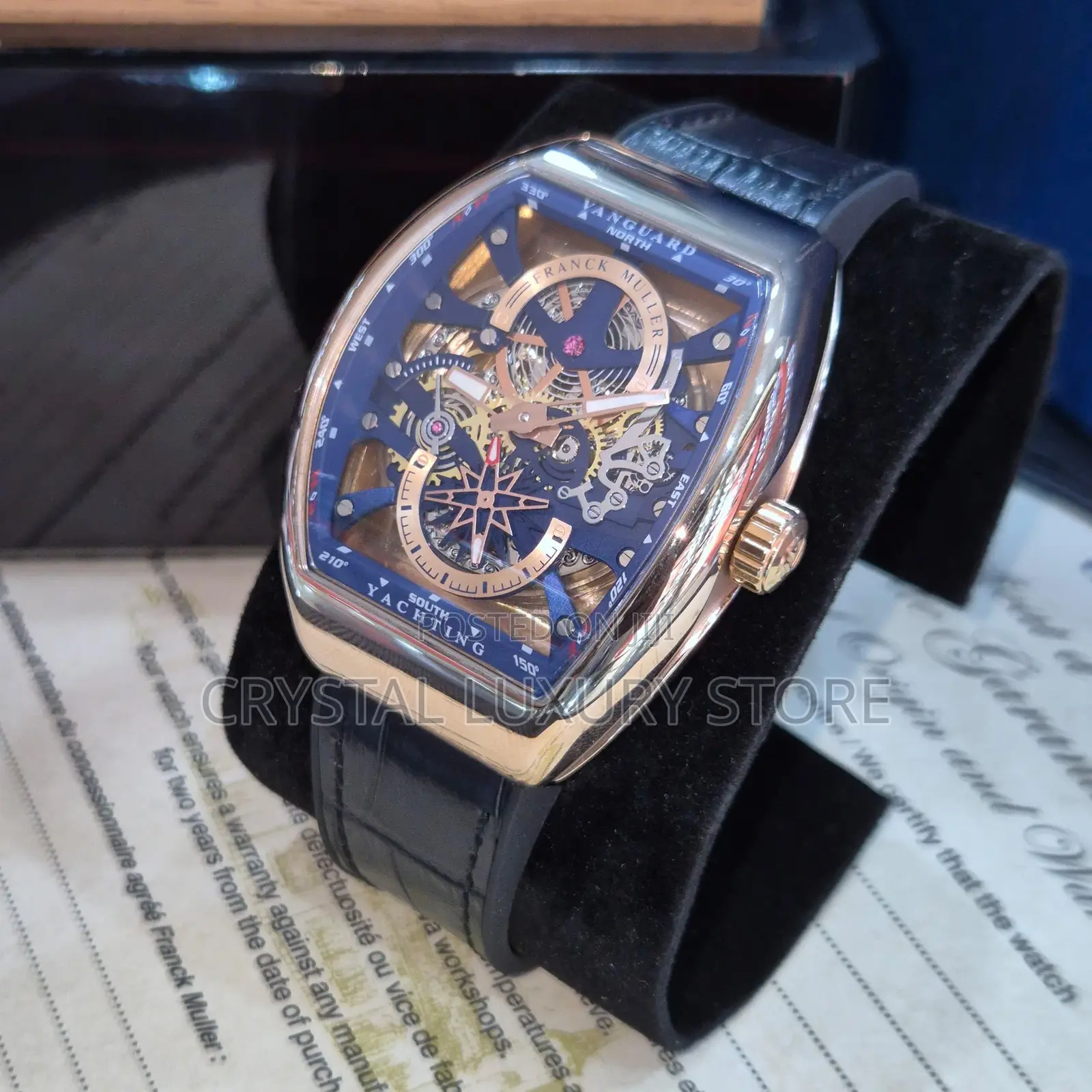 Franck Muller Quality Men Genuine Leather Wristwatch