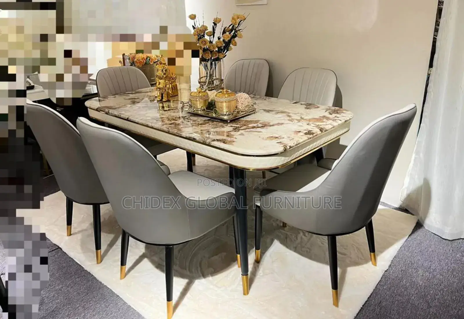 Marble Top Dining Table Set