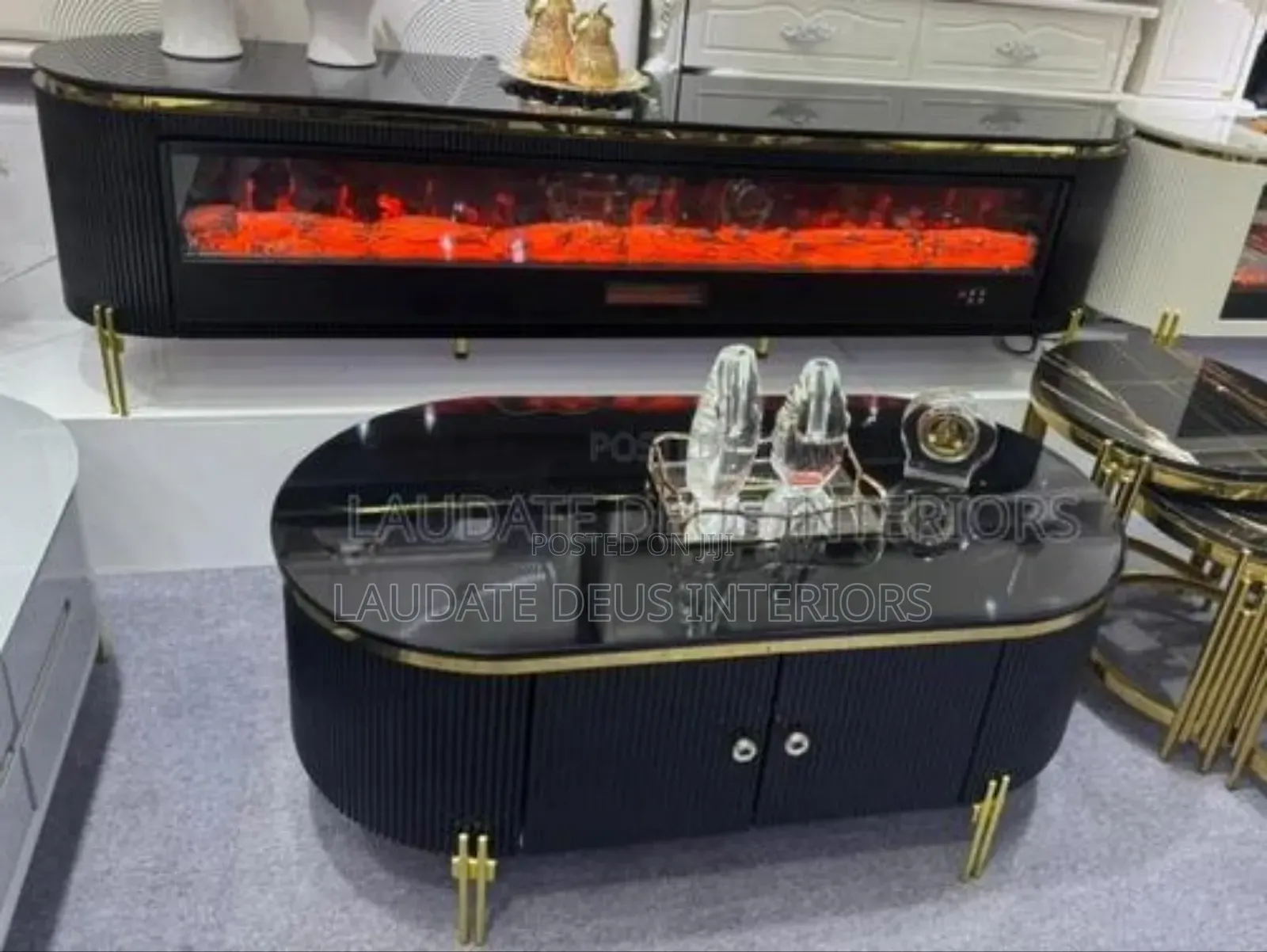 Exquisite 2in1 Ceramic Top Tv Console With Center Table