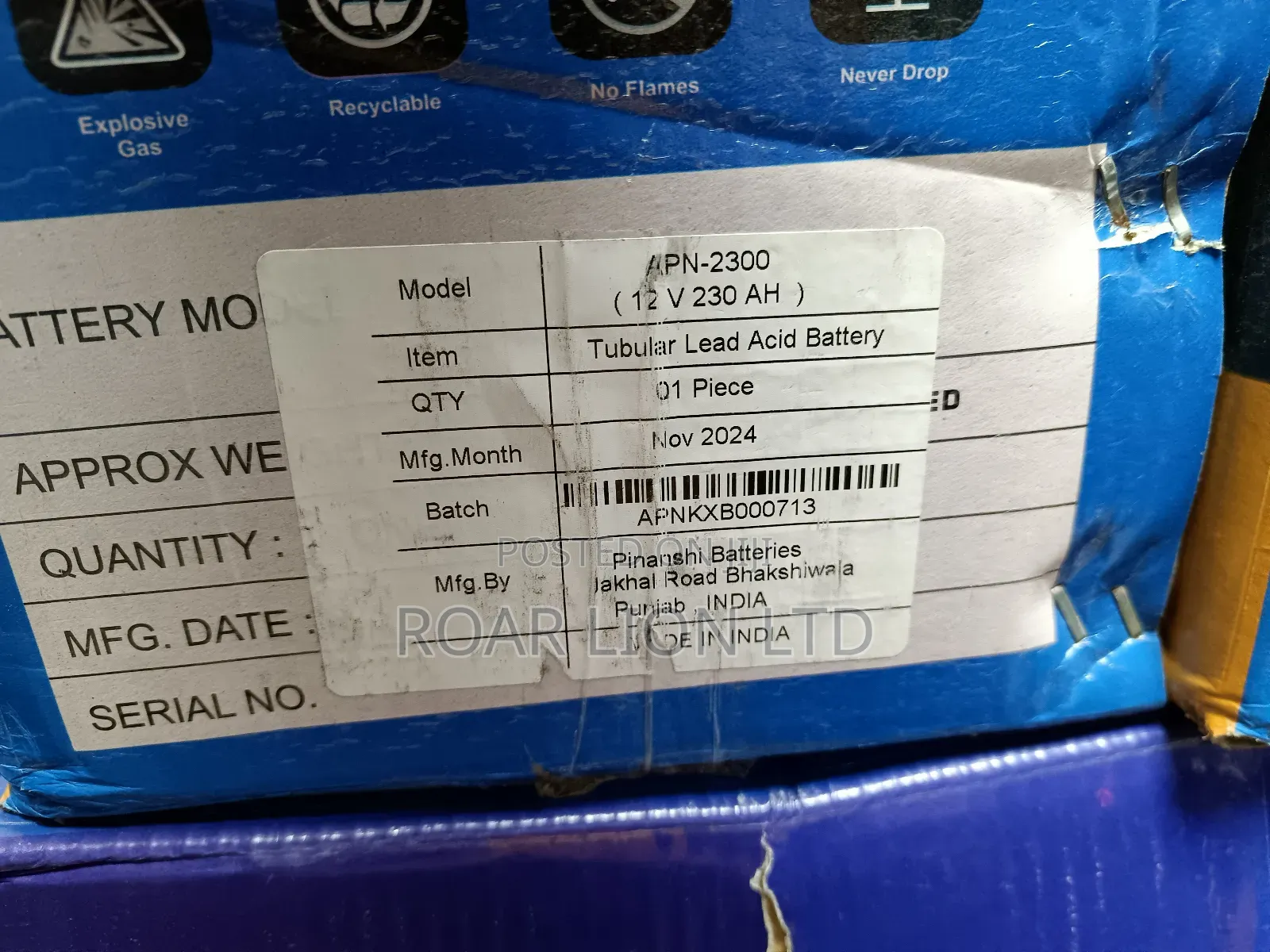 Apn 230ah Tubular Battery