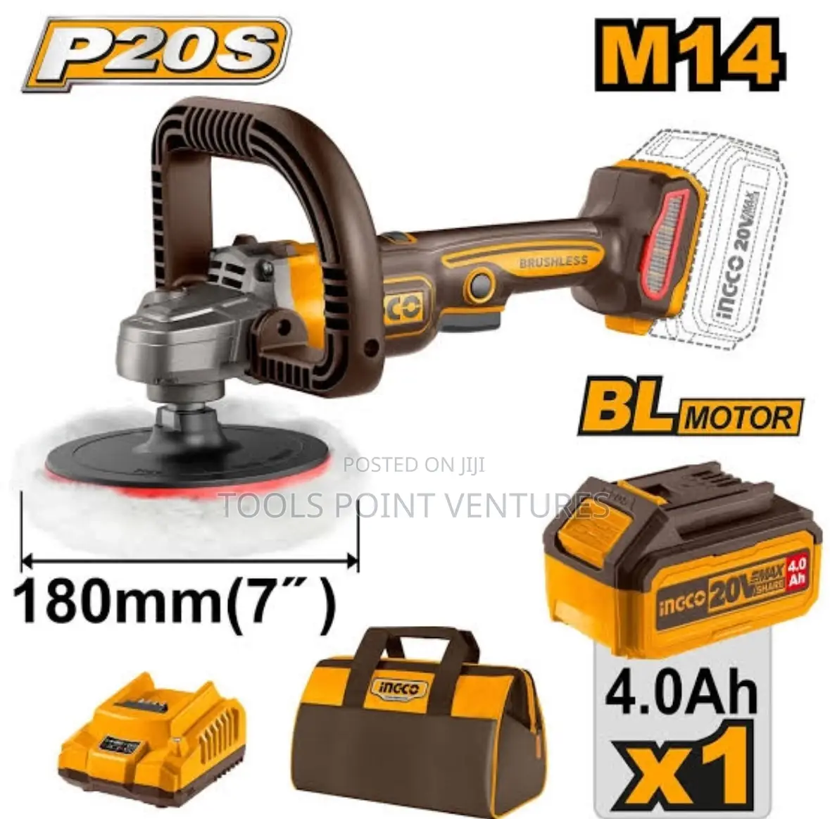 INGCO 20V Brushless Cordless Polisher/Buffing Machine.