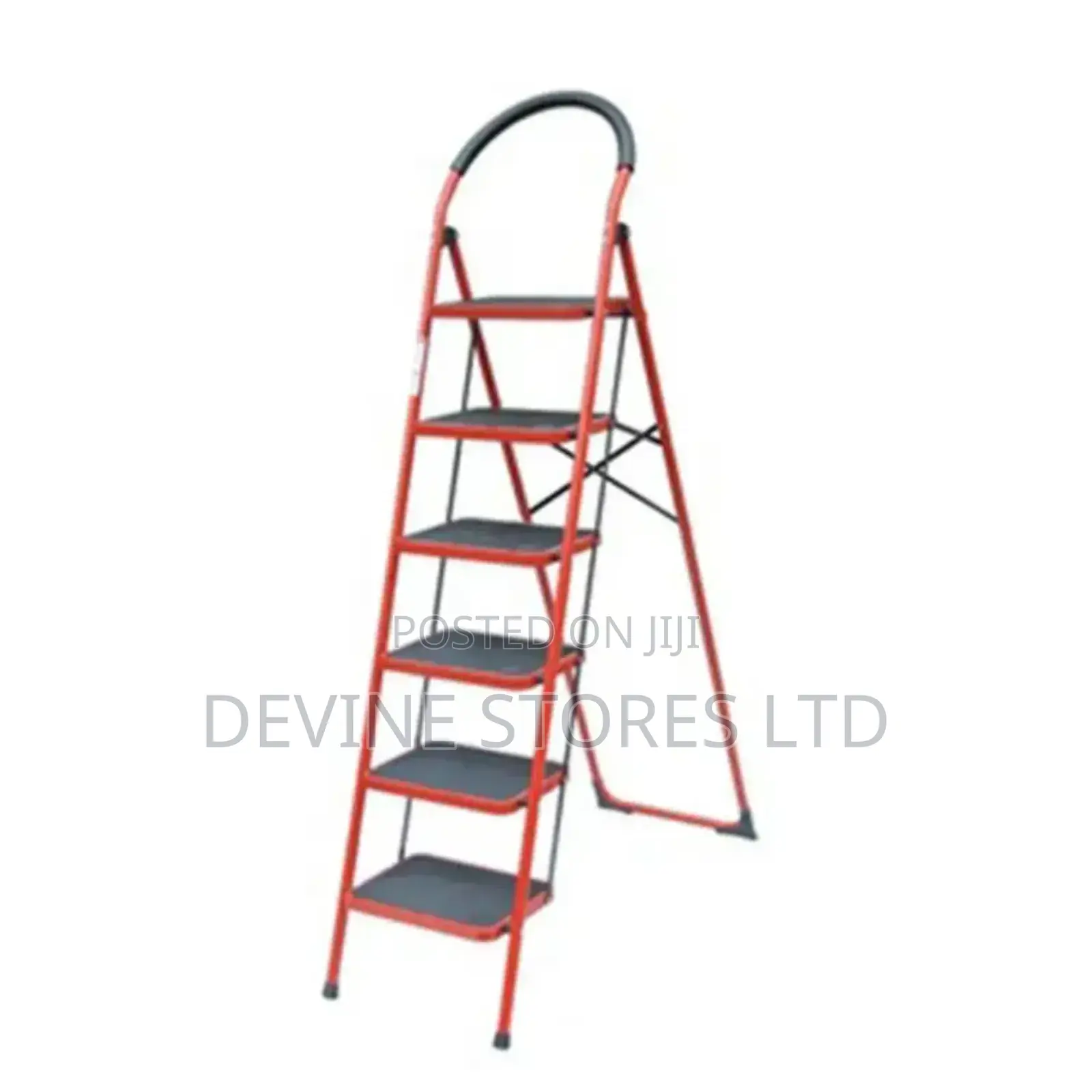 6 Steps Aluminum Red Ladder