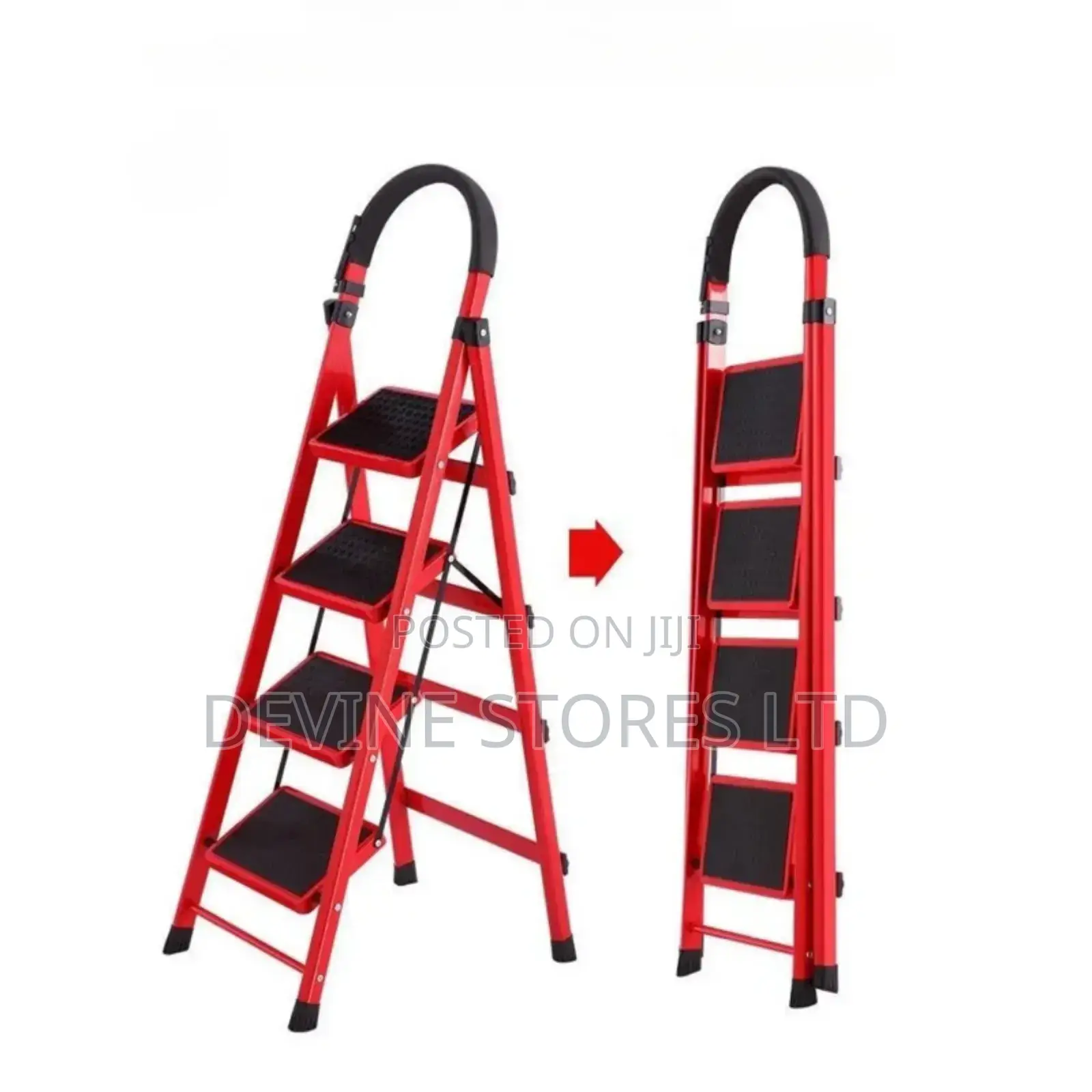 4 Steps Aluminum Red Turkey Ladder