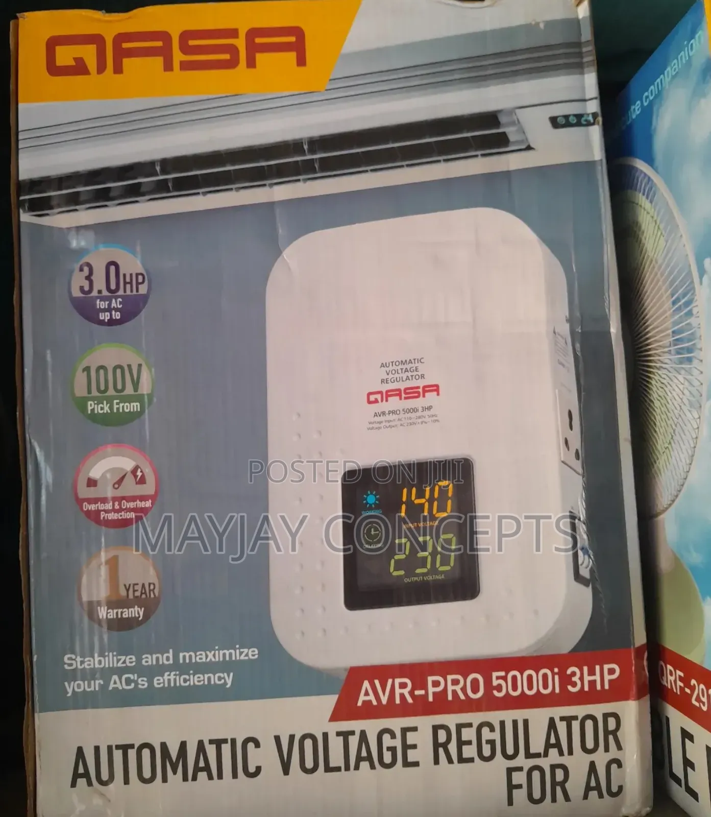 Qasa 3hp Wall Stabilizer for Ac,Fridge and Freezer-5000w