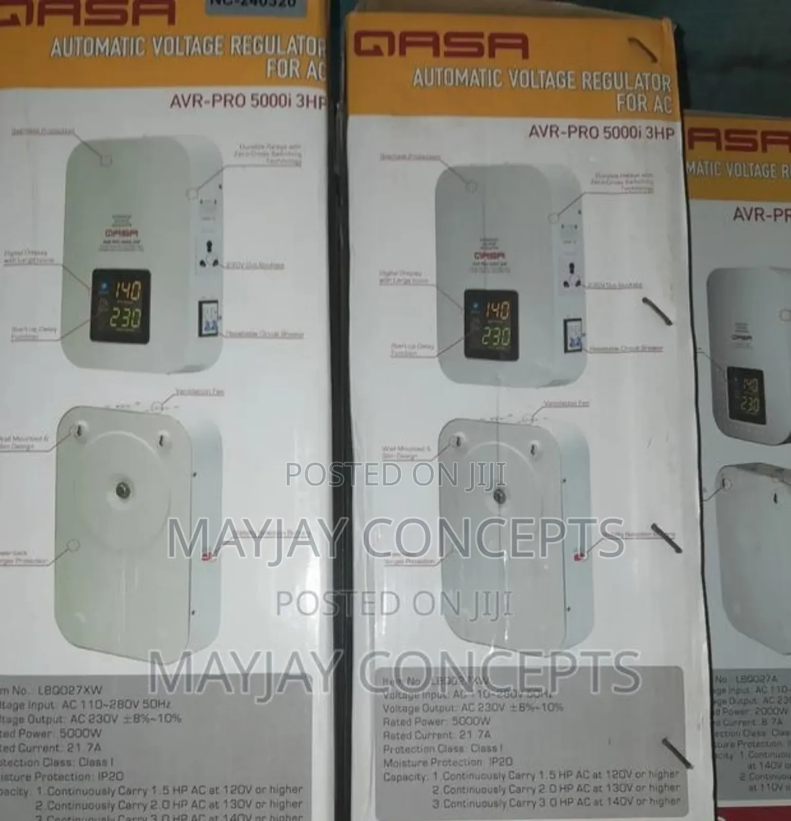 Qasa 3hp Wall Stabilizer for Ac,Fridge and Freezer-5000w