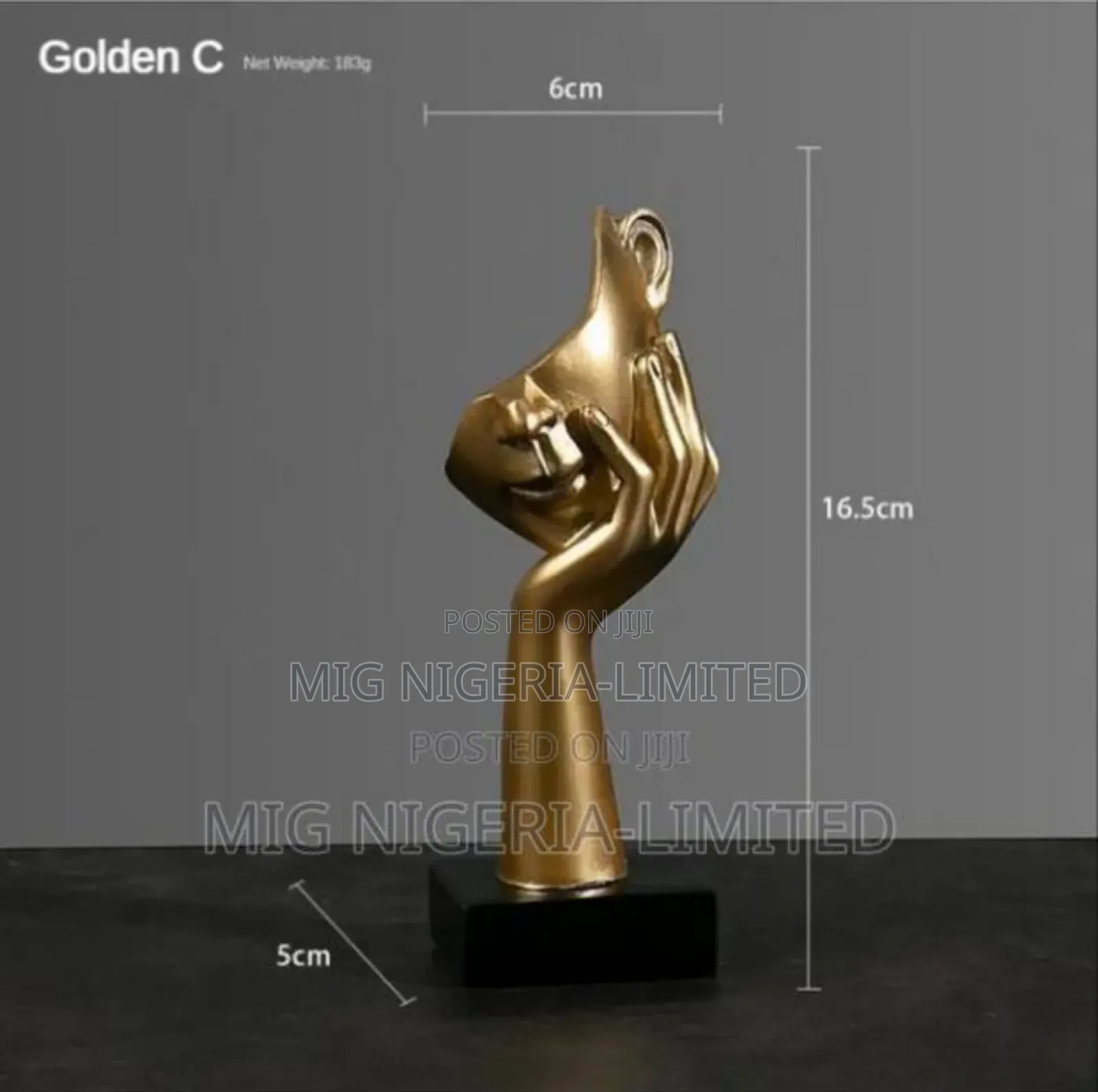 Abstract Resin Palm and Face Wall Decoration Status Figurine
