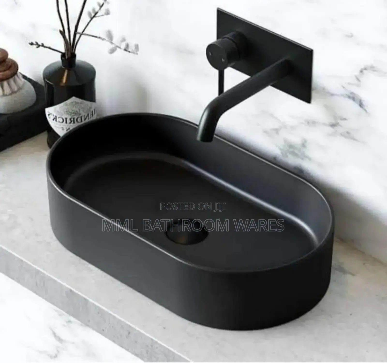 Matte Black Countertop Wash Hand Basin