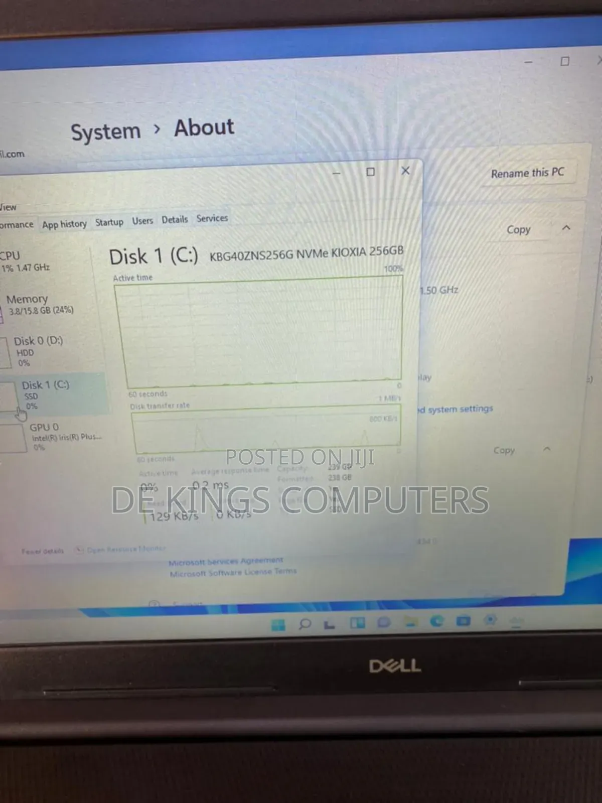 Laptop Dell 16GB Intel Core i7 SSD 256GB