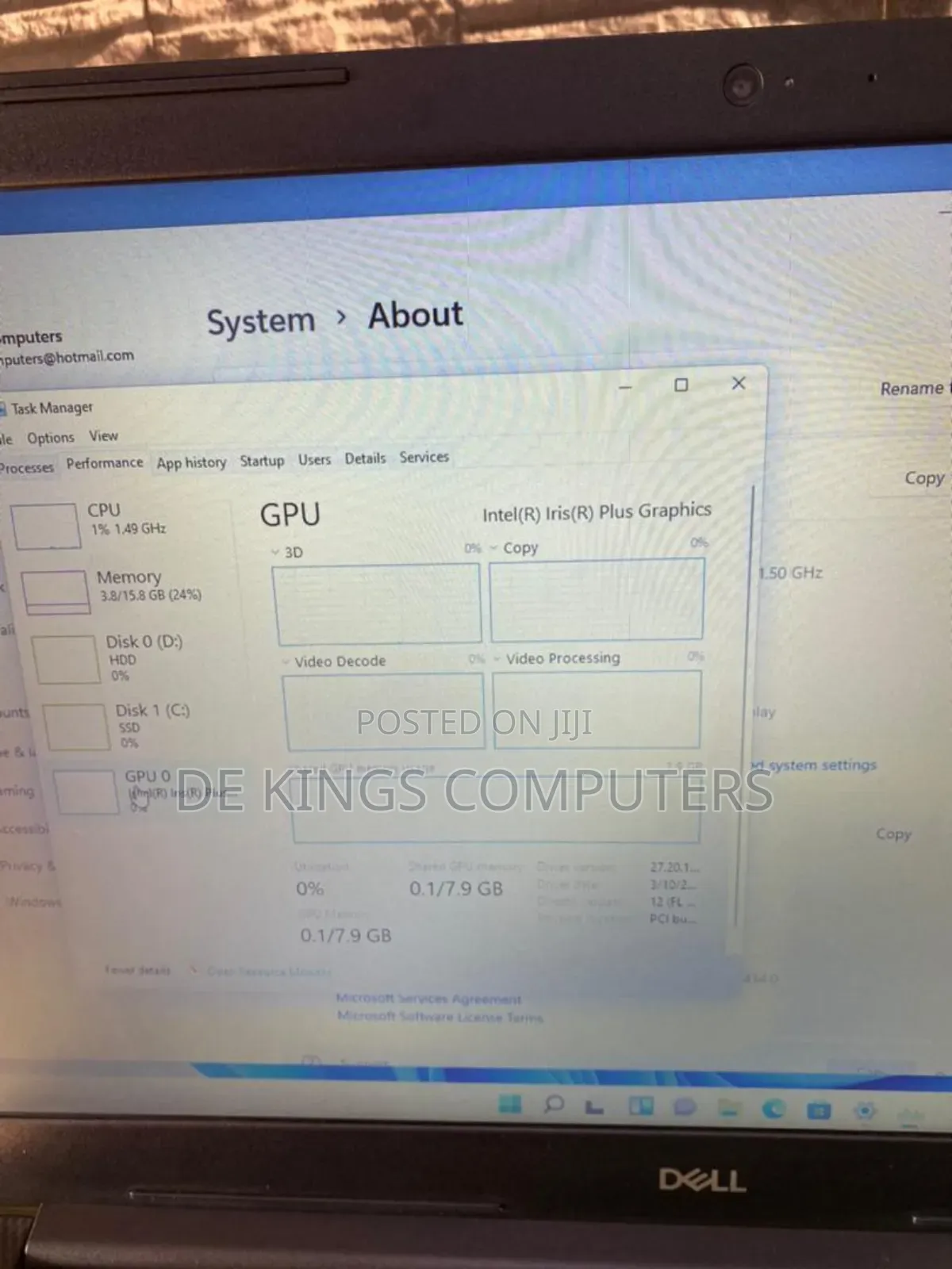 Laptop Dell 16GB Intel Core i7 SSD 256GB