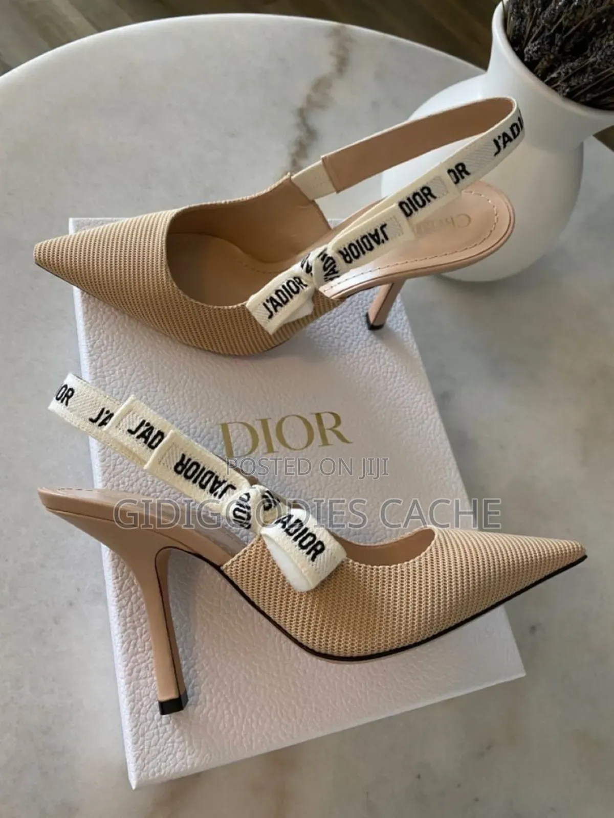 Dior Slingback Shoes Nude/Black/Wine 37/40