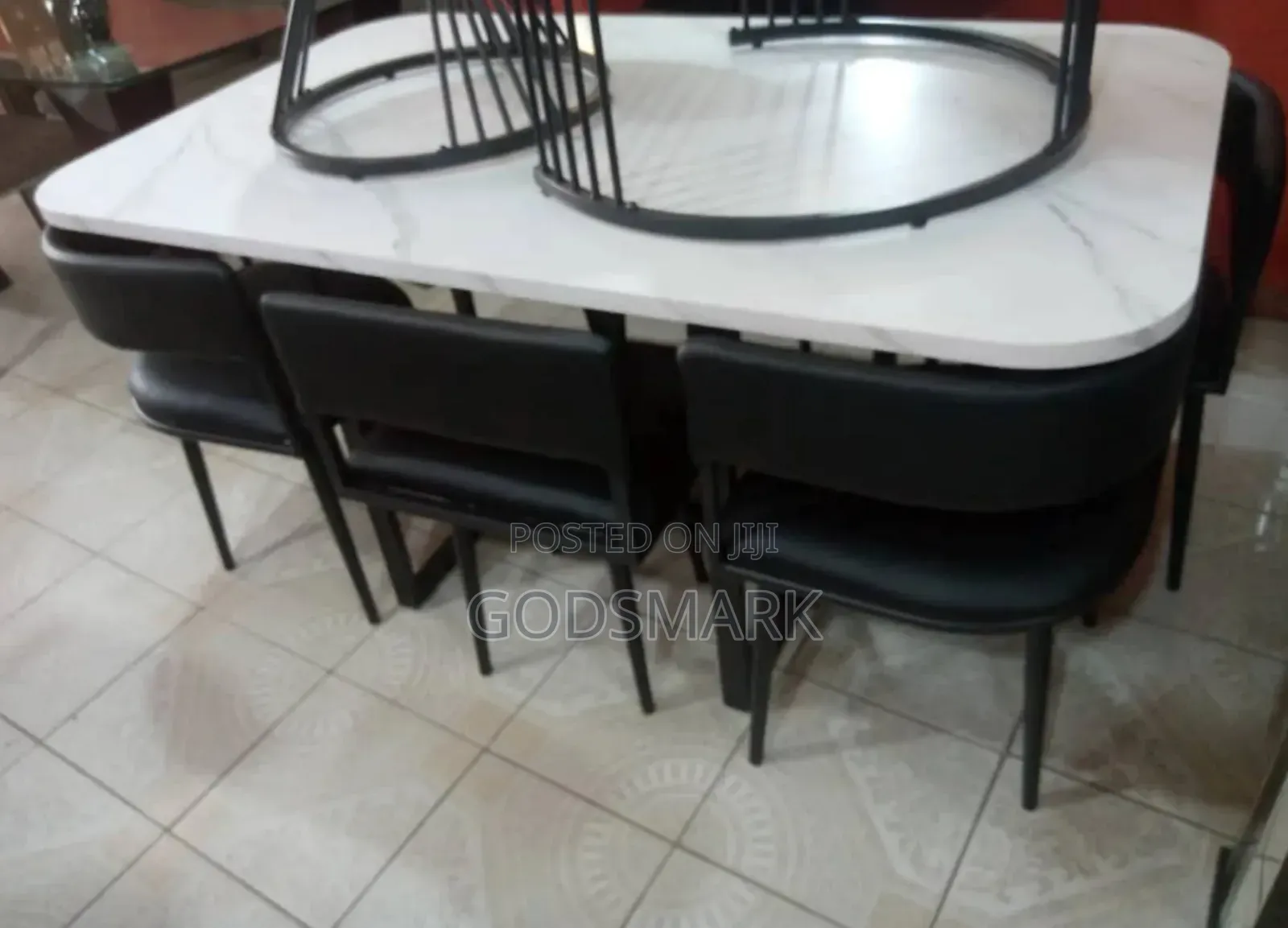 Wooden Top Dining Set 6 Seater.