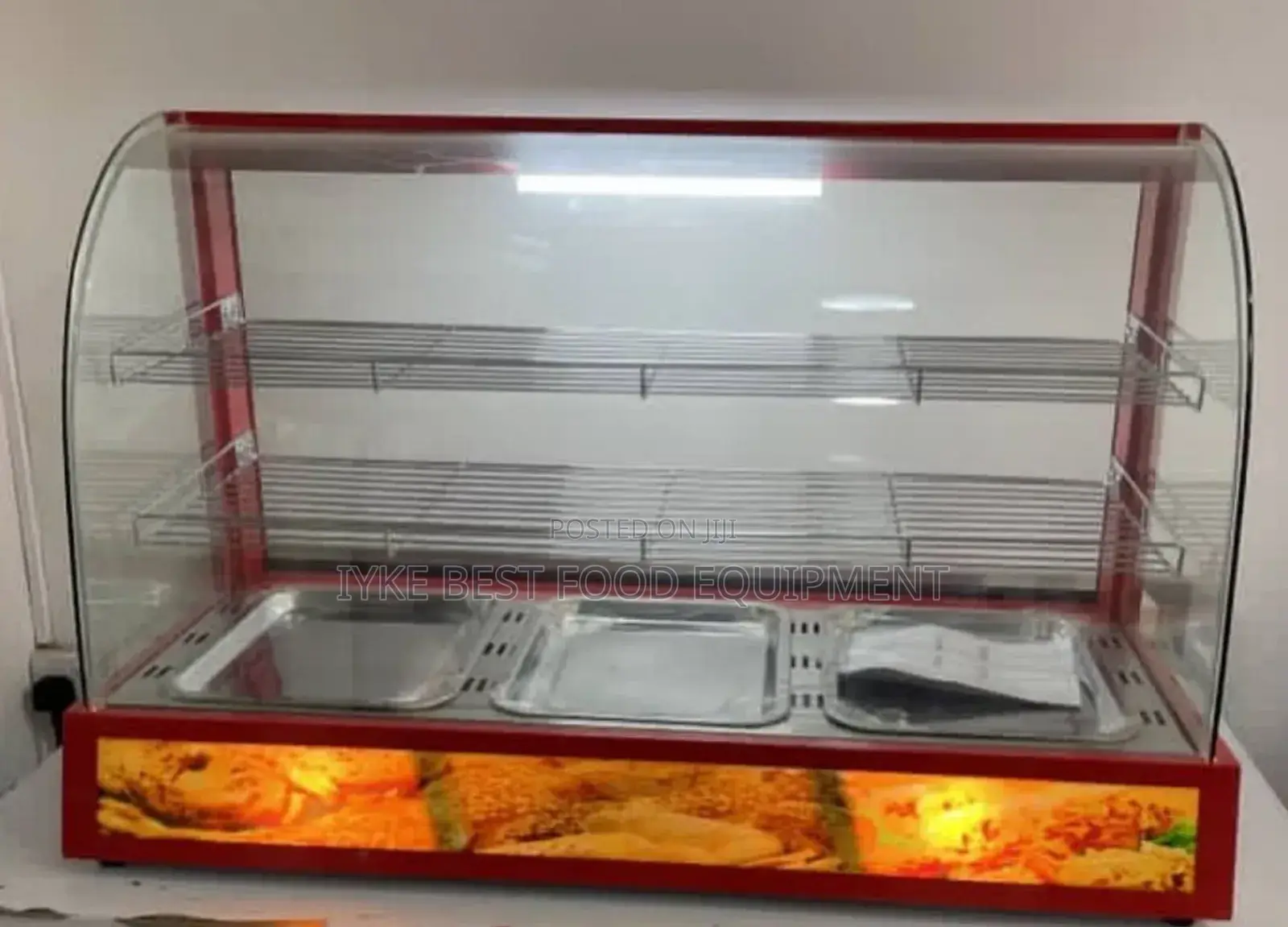Red 3 Plates Snacks Warming Showcase