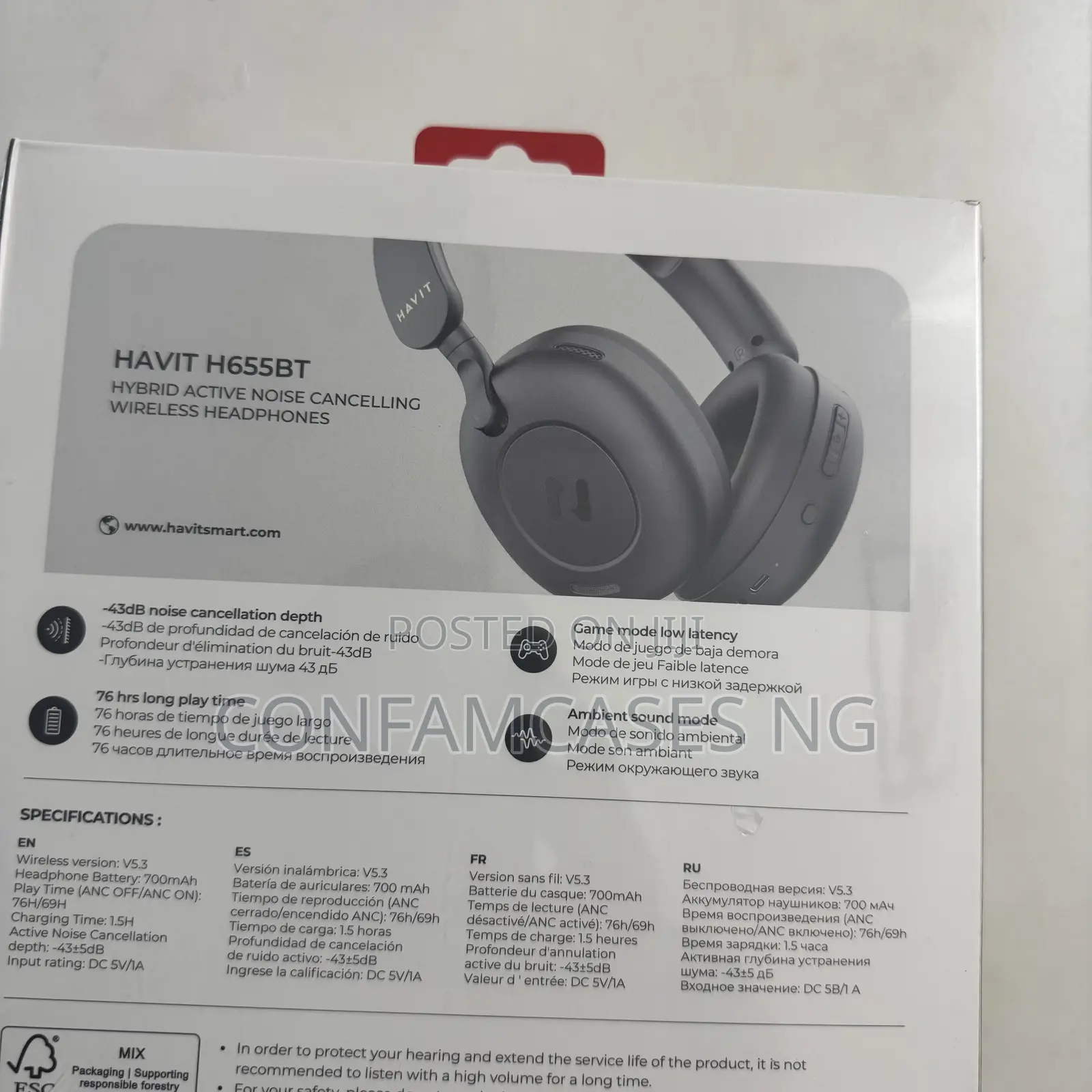 Havit H655bt Active Noise Cancelling Wireless Headphone