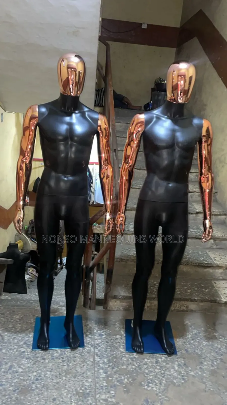 Black & Rose Gold Faceless Male Complete Dummy