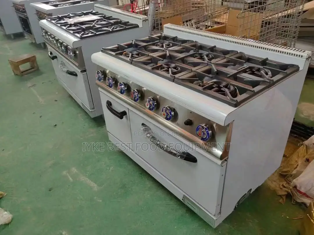 6 Burner Industrial Gas Cooker With Oven