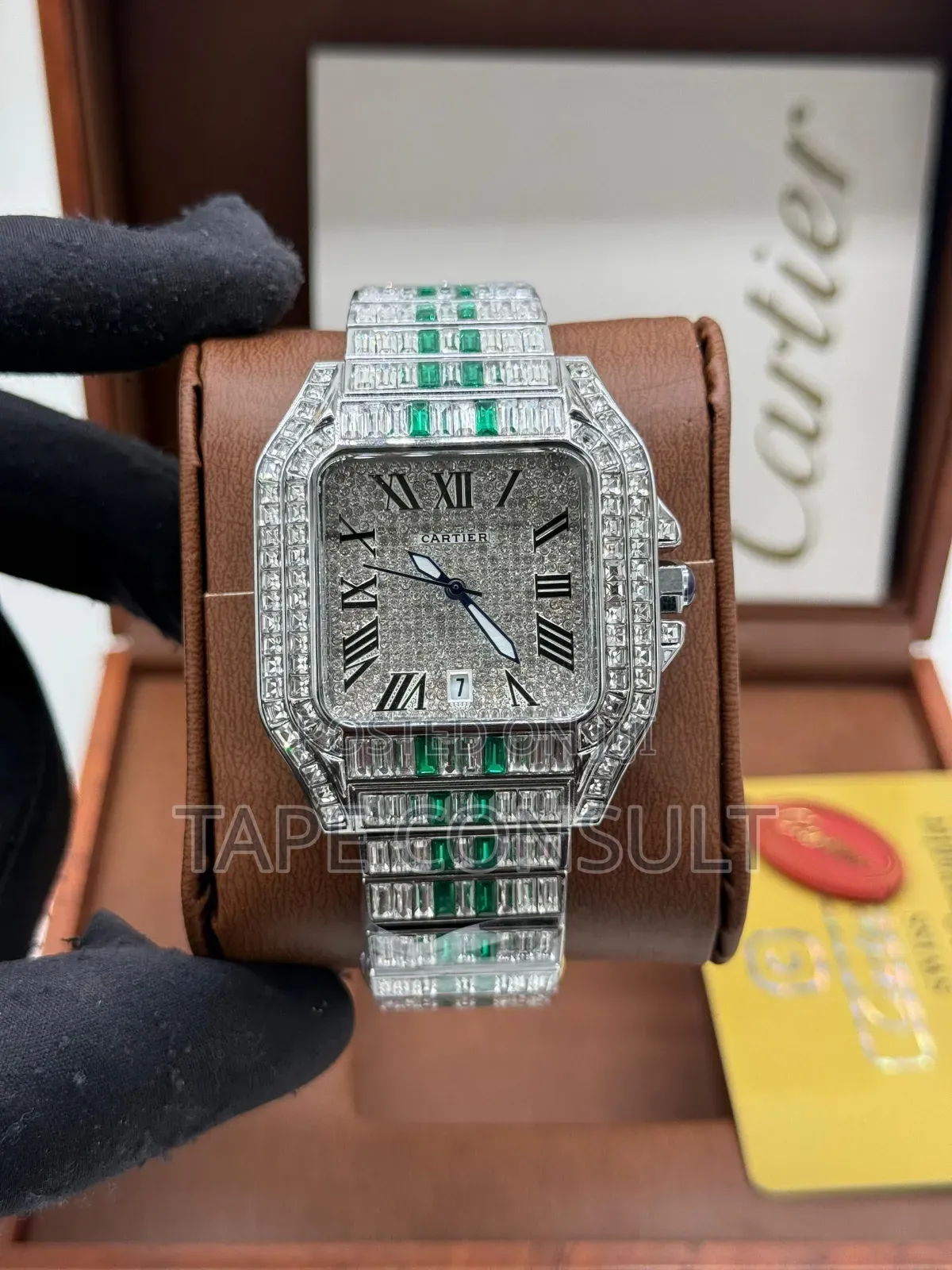 Original Luxury Cartier Santos Ice Wrist Watch