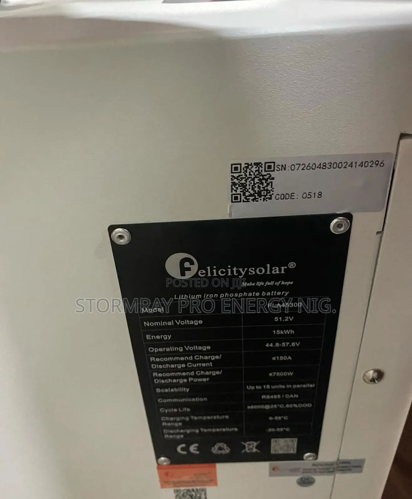15kwh Flat Felicity Lithium Battery