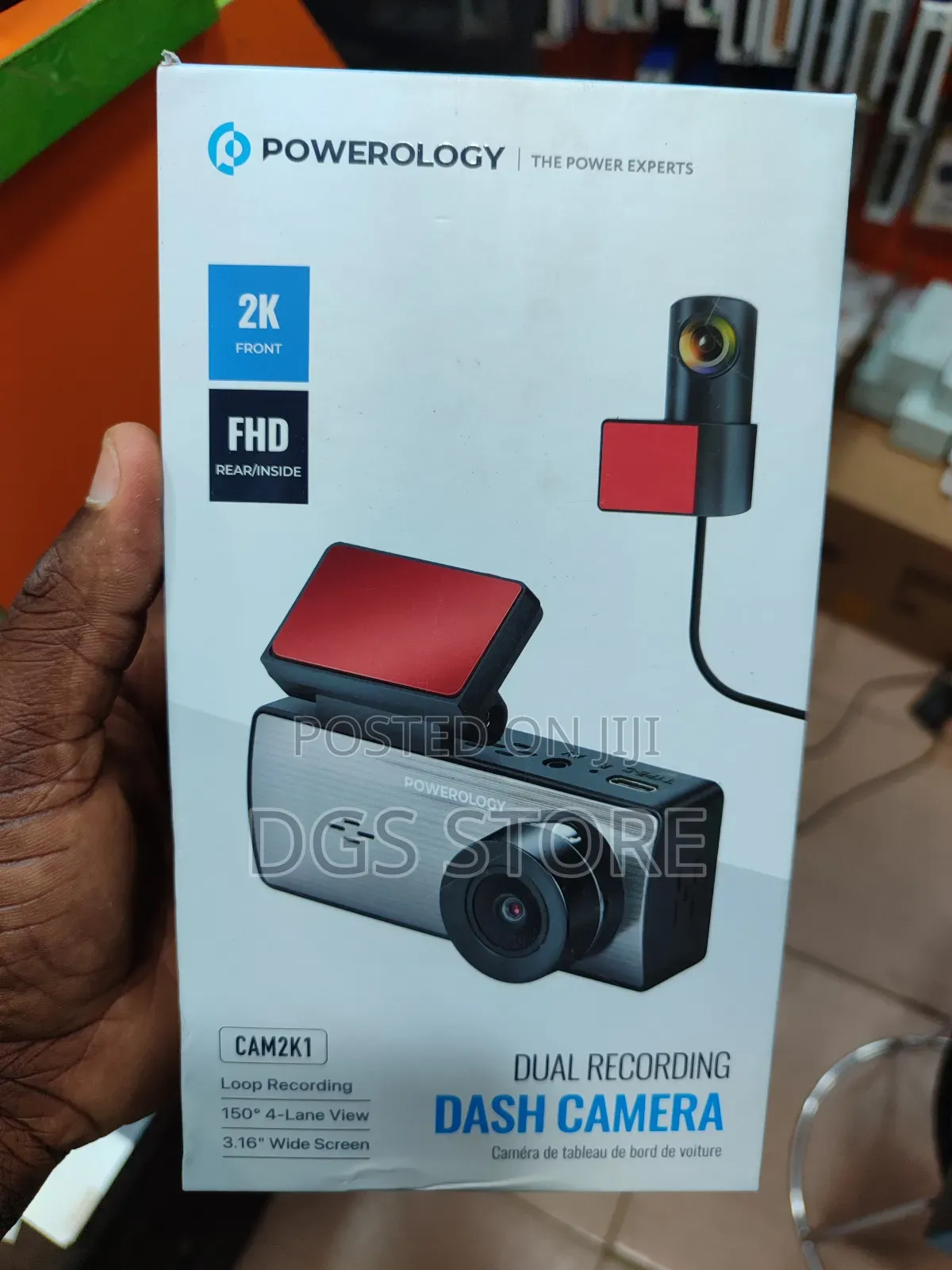 Powerology Cam2k1 Dual Recording Dash Camera