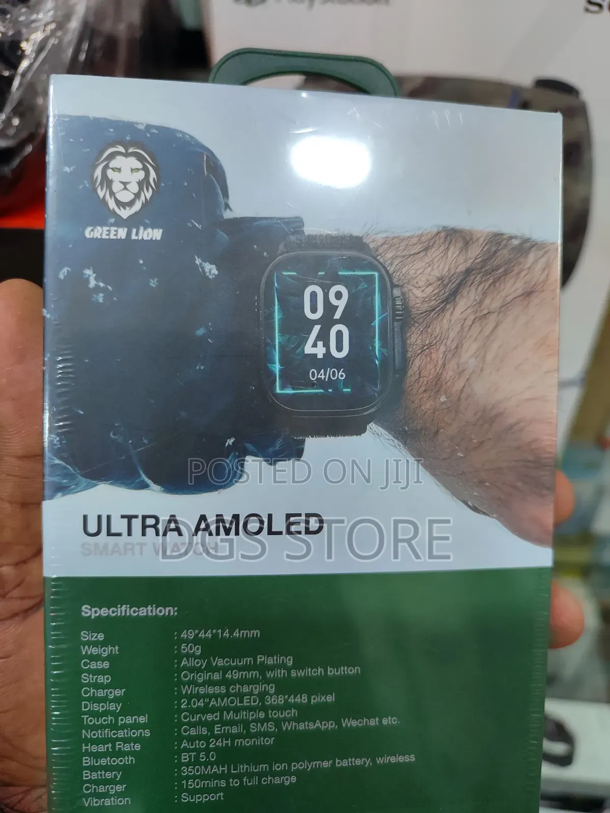 Green Lion Ultra AMOLED Smart Watch With Extra Strap