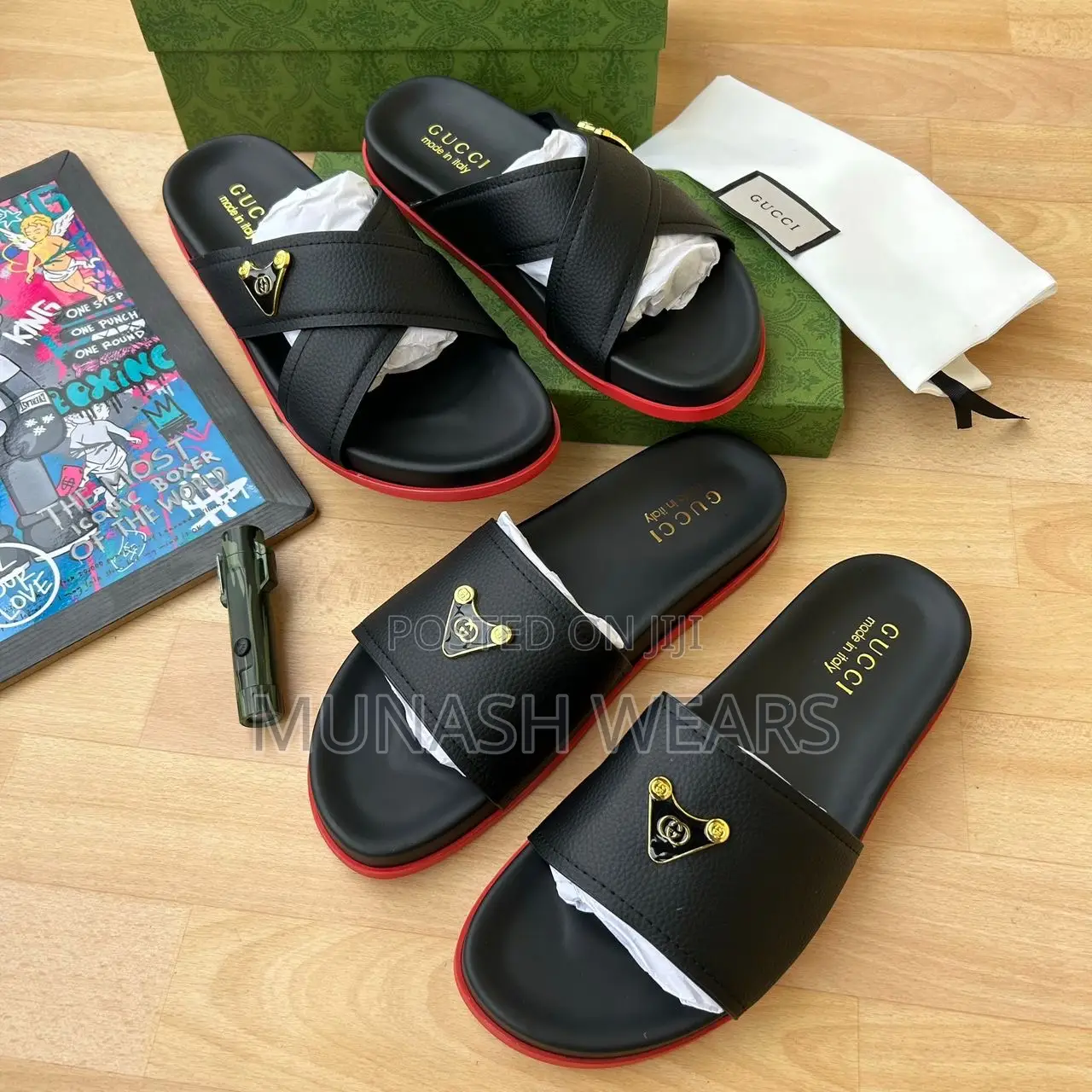 Hermes X Gucci Leather Slipers