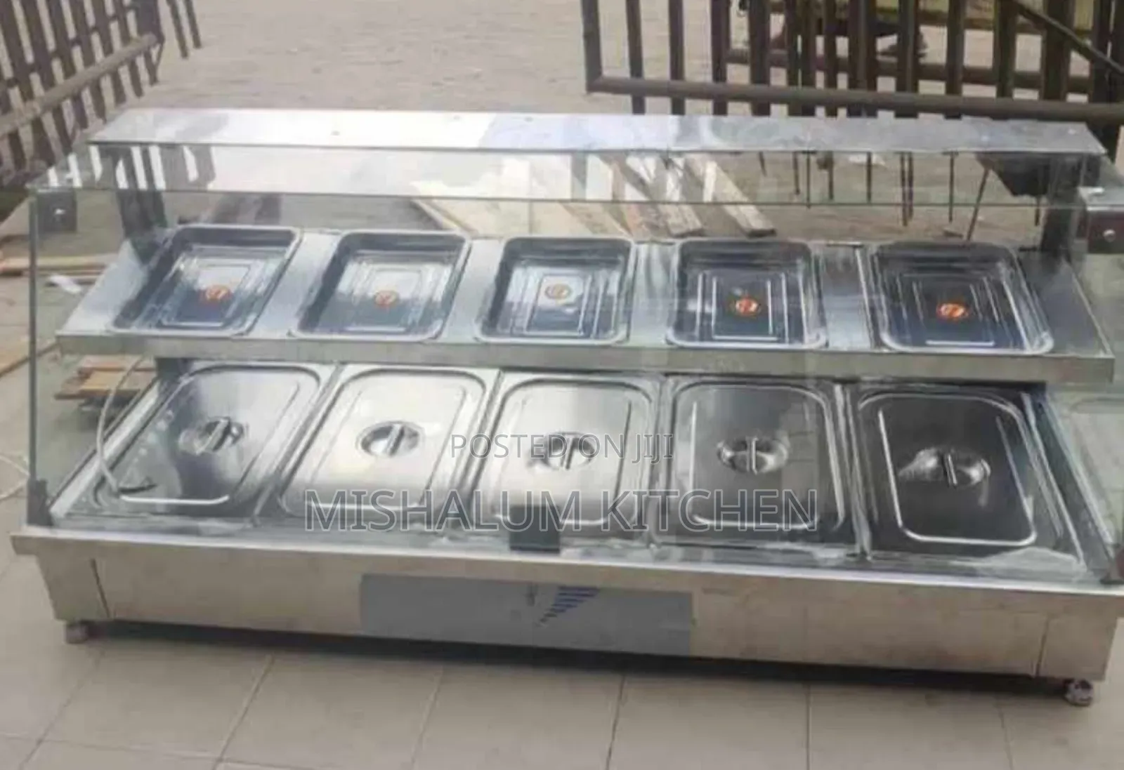 5 Plate Stainless Steel Up and Down Food Display Warmer