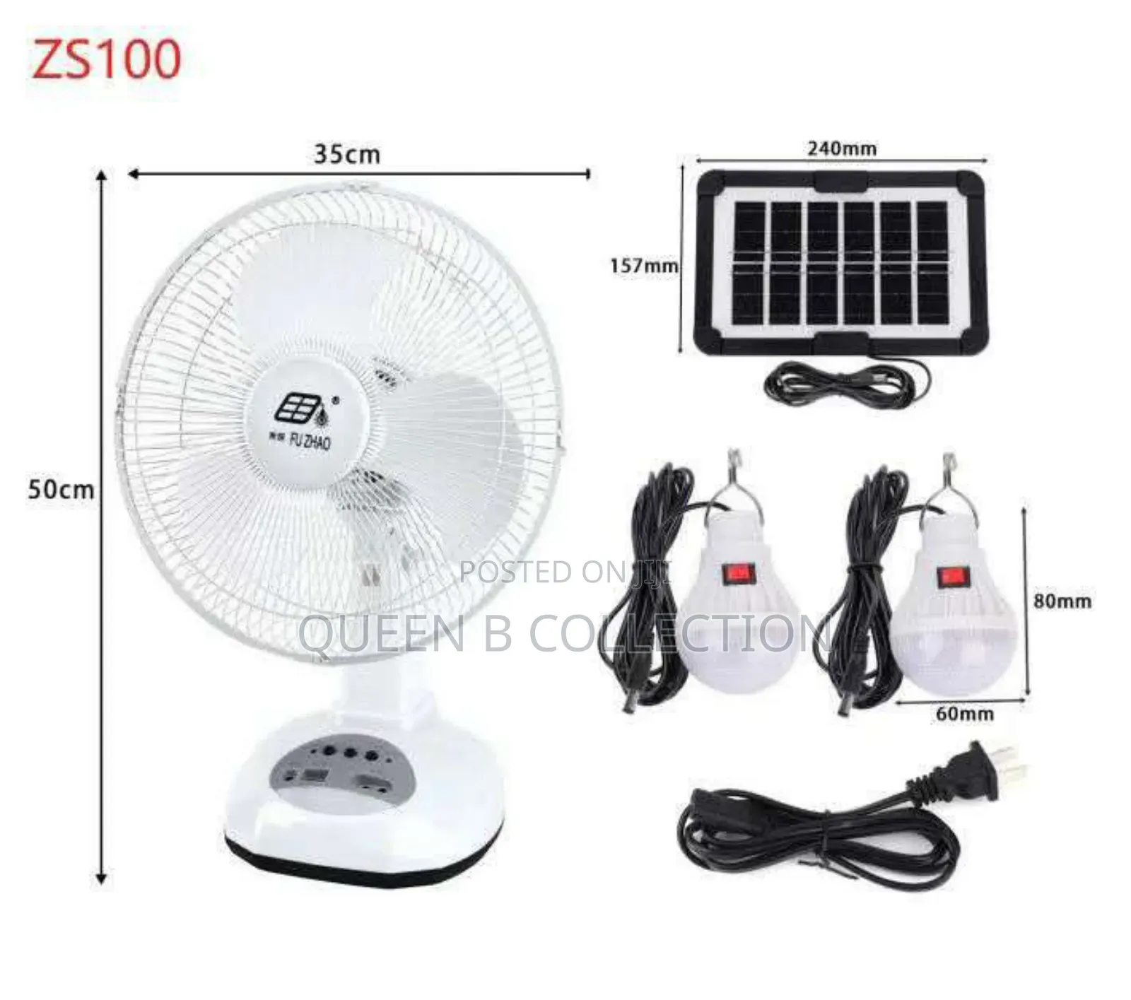 Rechargeable Solar Fan