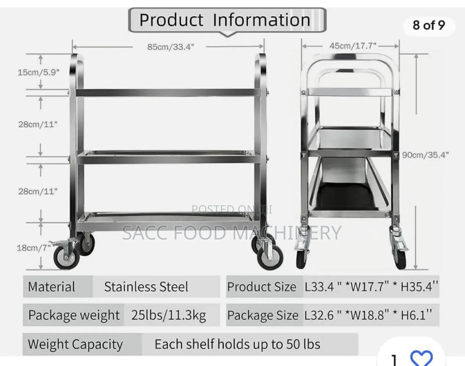 Stainless Steel Food Trolley