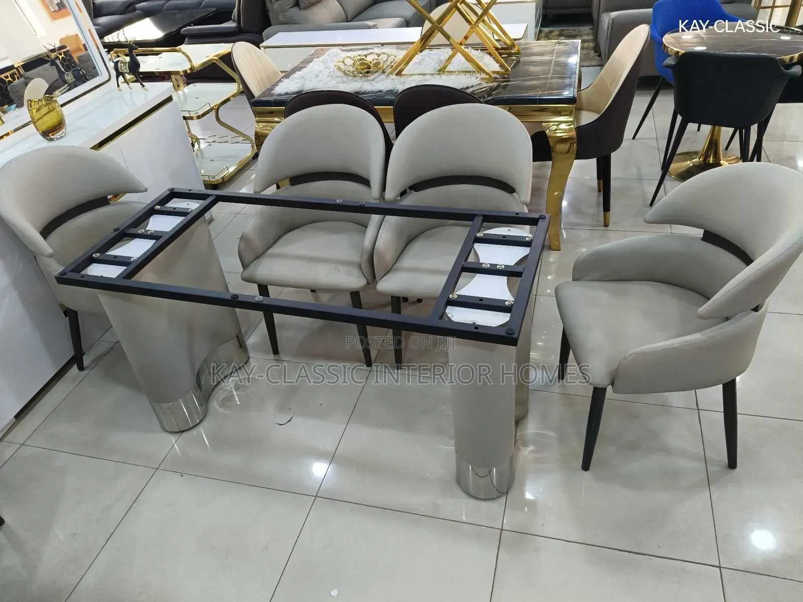 Unique Dining Table Six-seater Marble Design