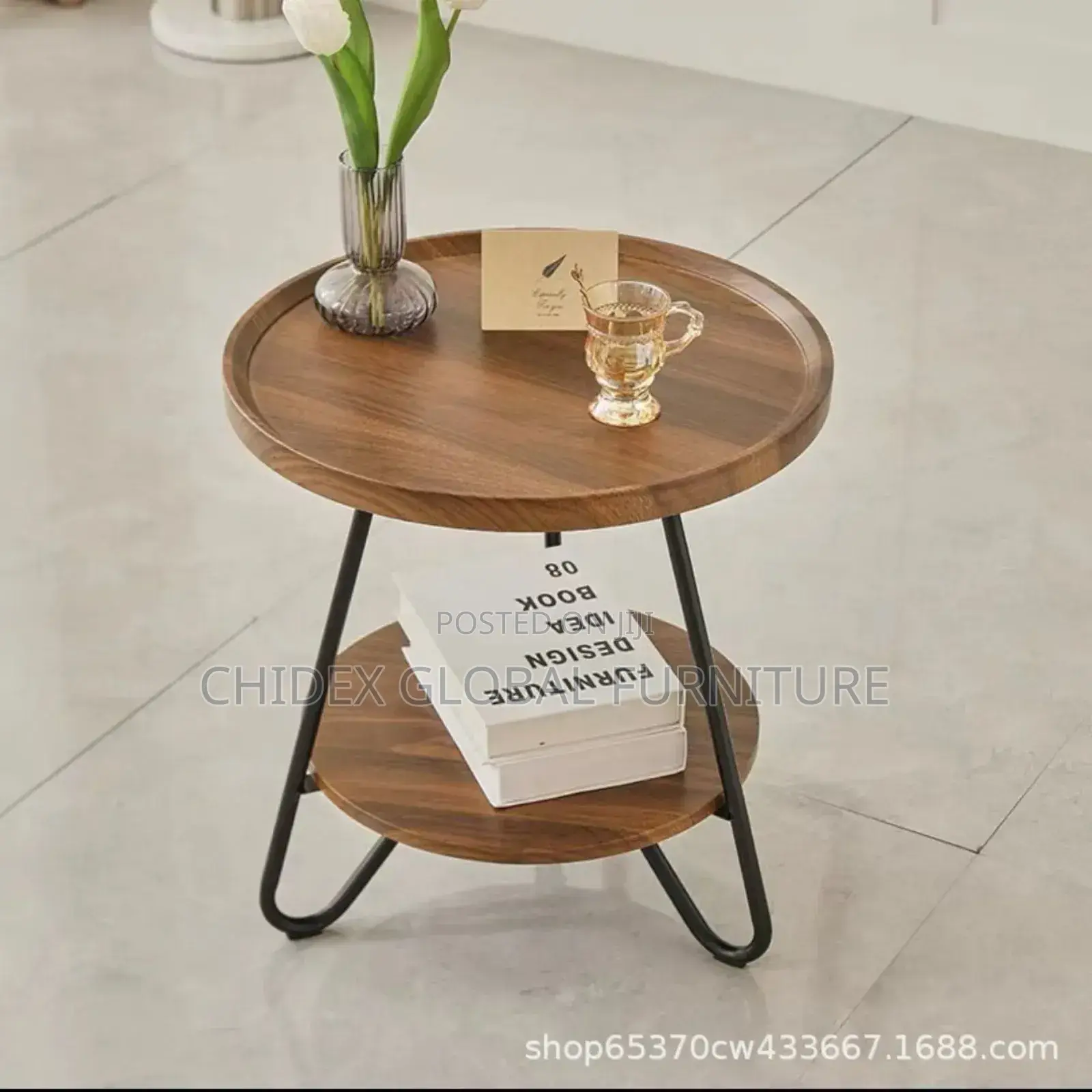 Wooden Top Side Table