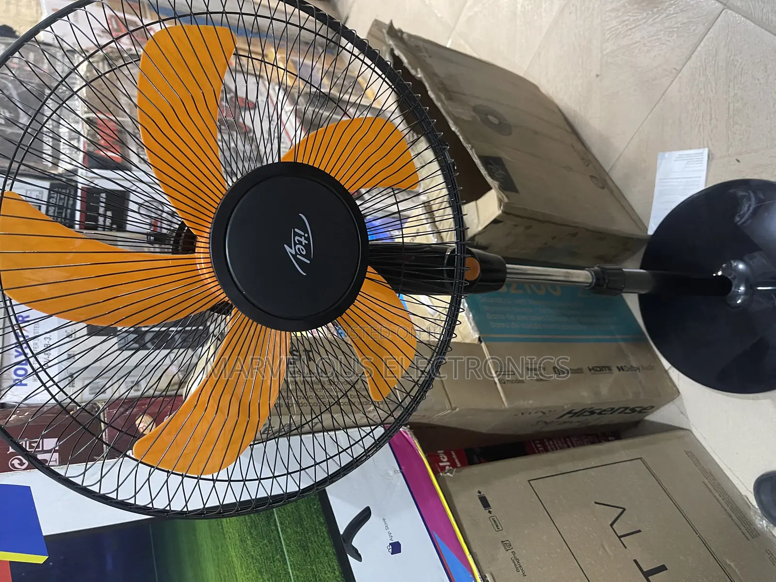 Brand New Itel 16inch Inbuilt Battery 12VDC Standing Fan