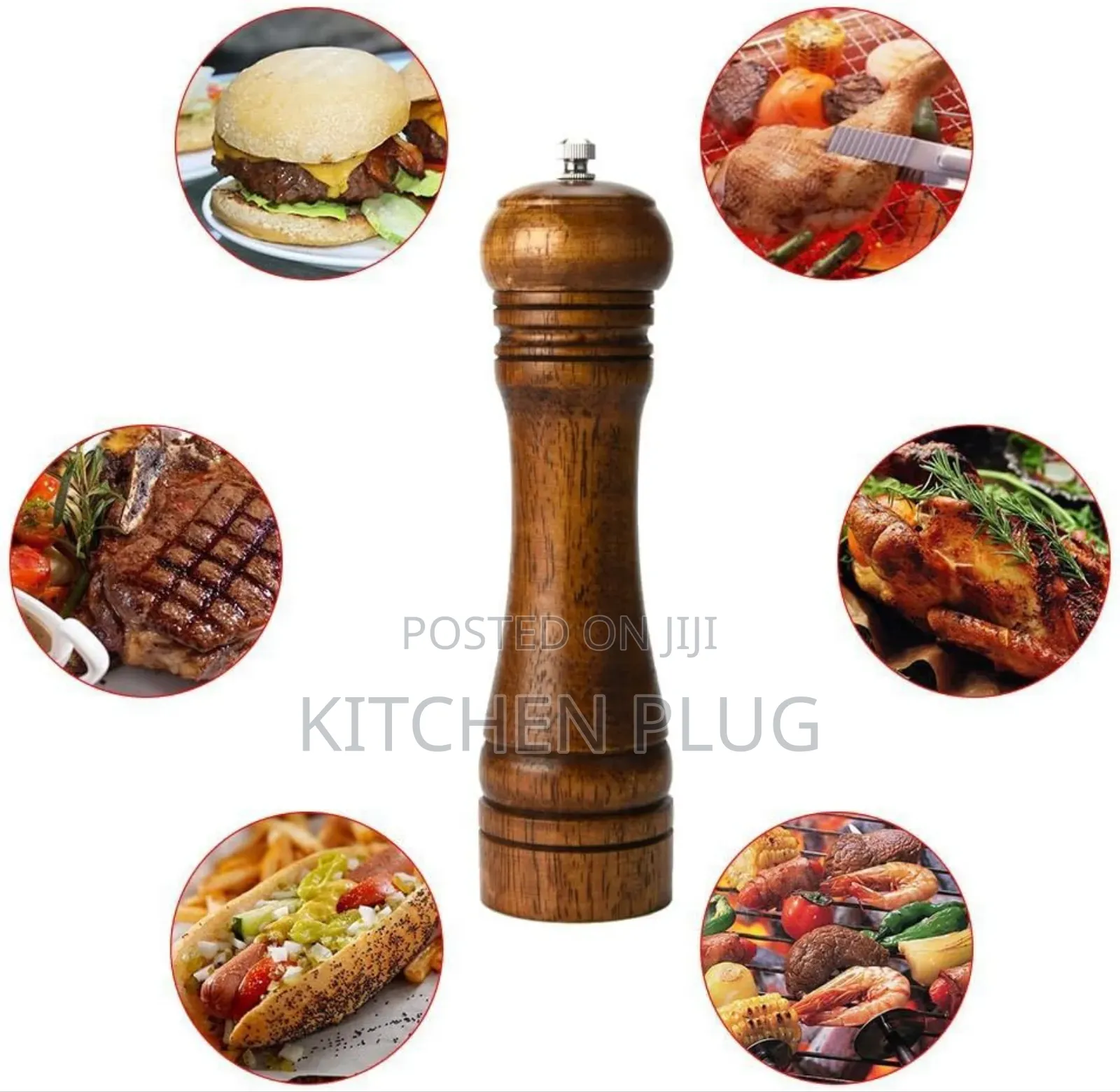 Wooden Manual Salt Pepper Spice Grinder Storage
