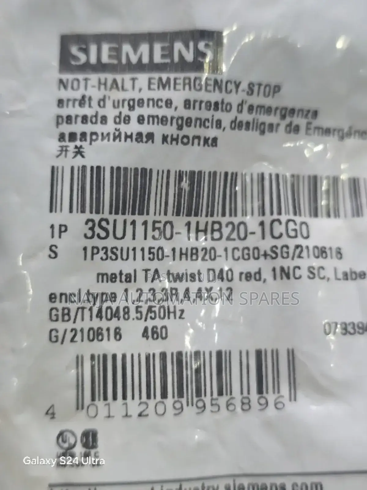Siemens Emergency Stop | 3su1150-1hb20-1cg0