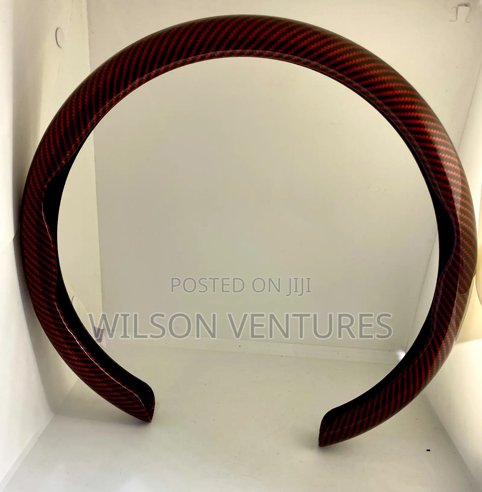 Red Touch of Black Steering Wheel Grip Cover