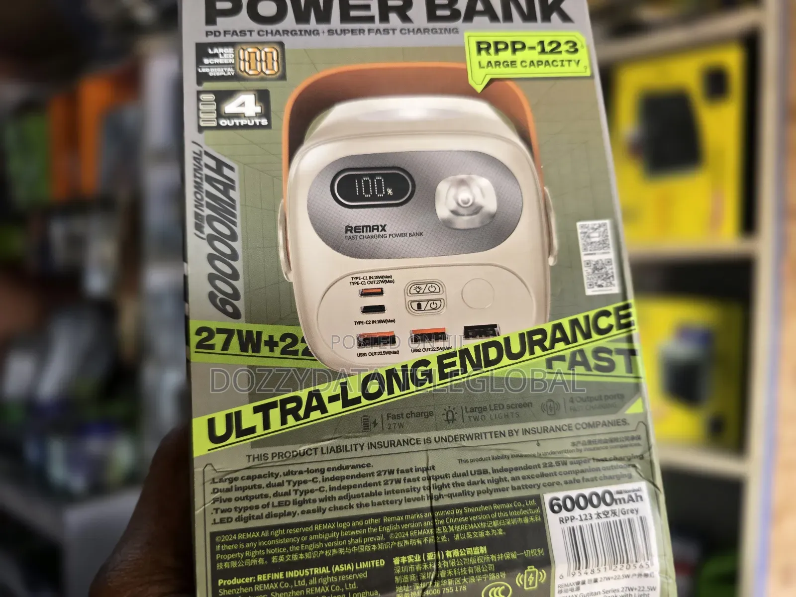 Remax 60000mah RPP 123 27w ULTRA-LONG BATTERY LIFE Powerbank